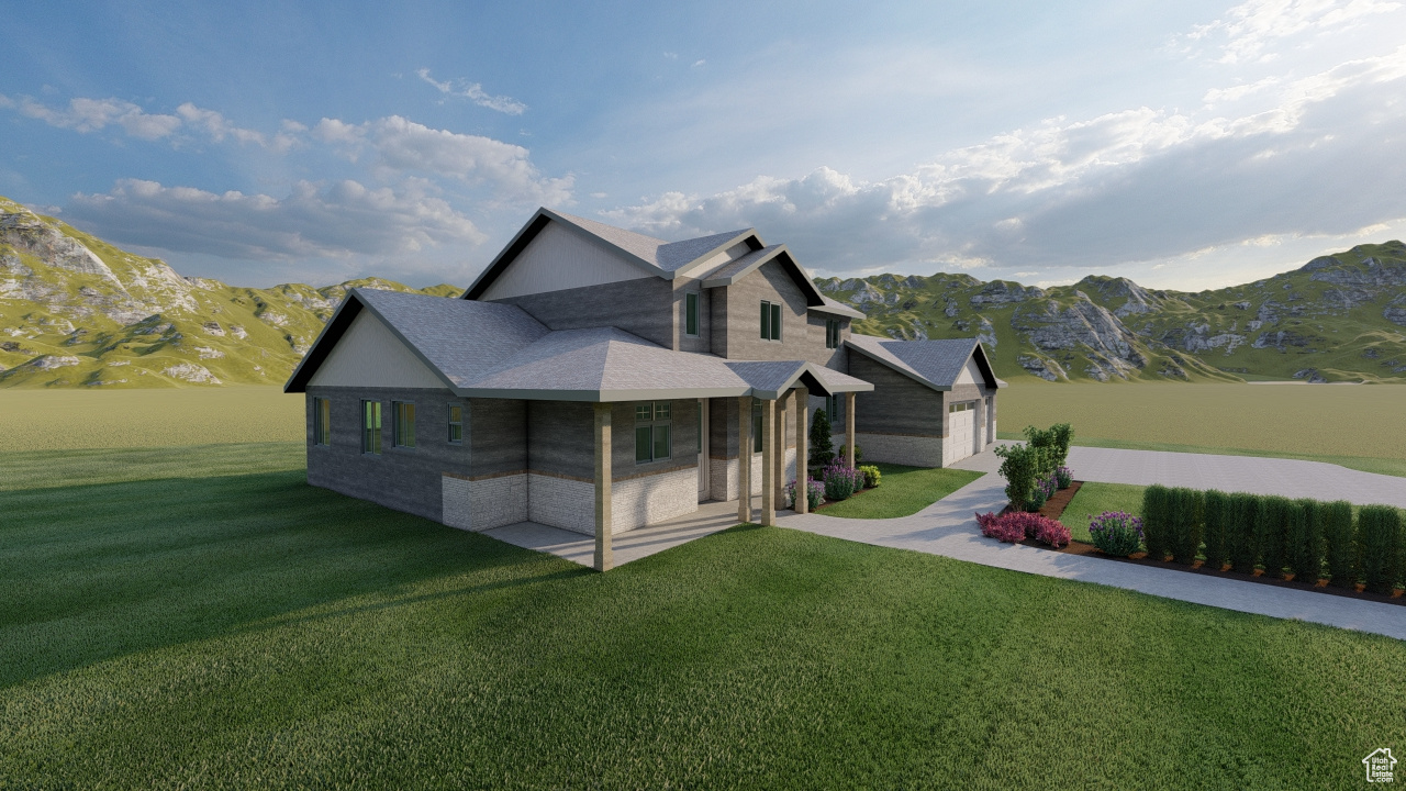 Rendering of property with covered wrap around porch