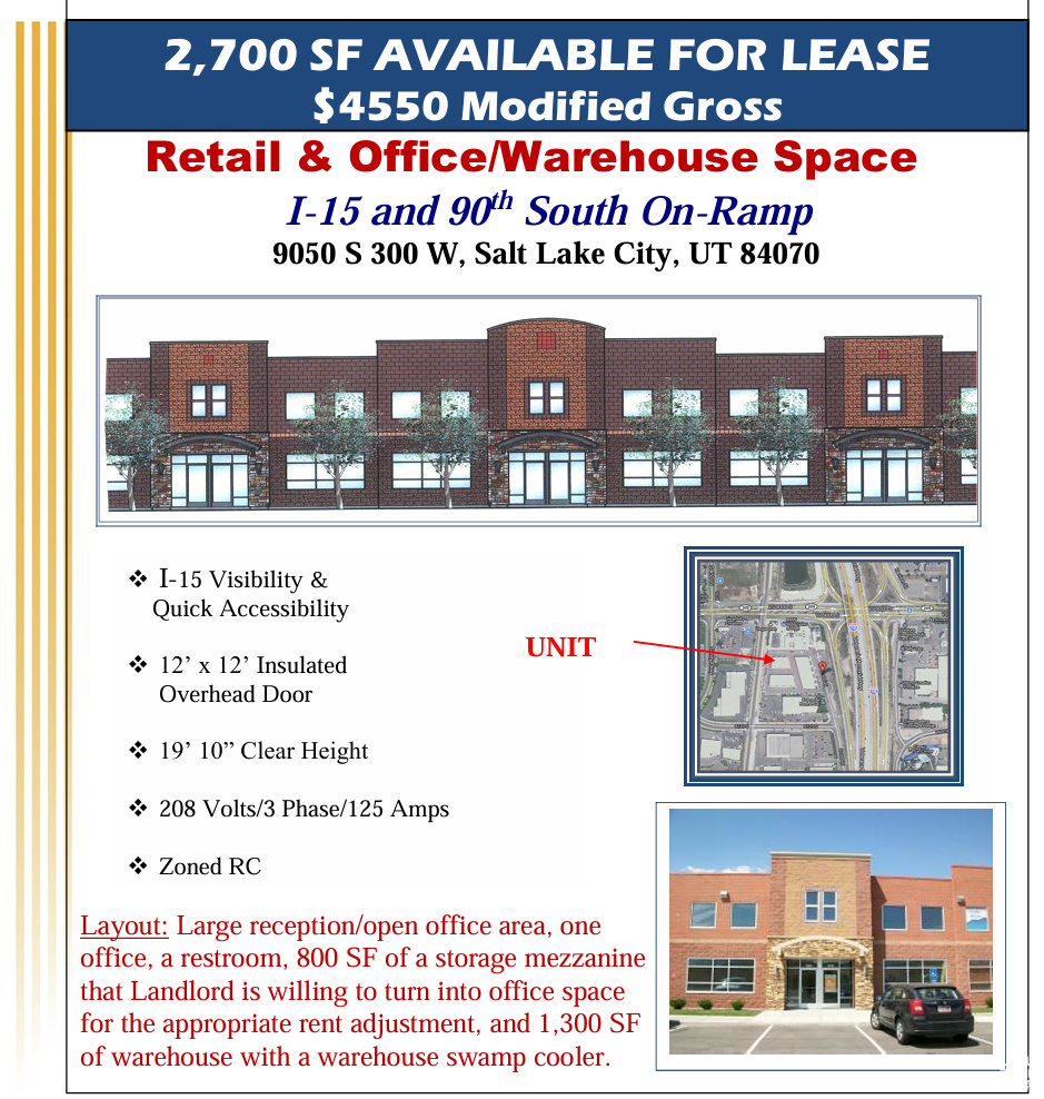 9050 S 300 W, Sandy, Utah 84070, ,Commercial Lease,For sale,300,1992300