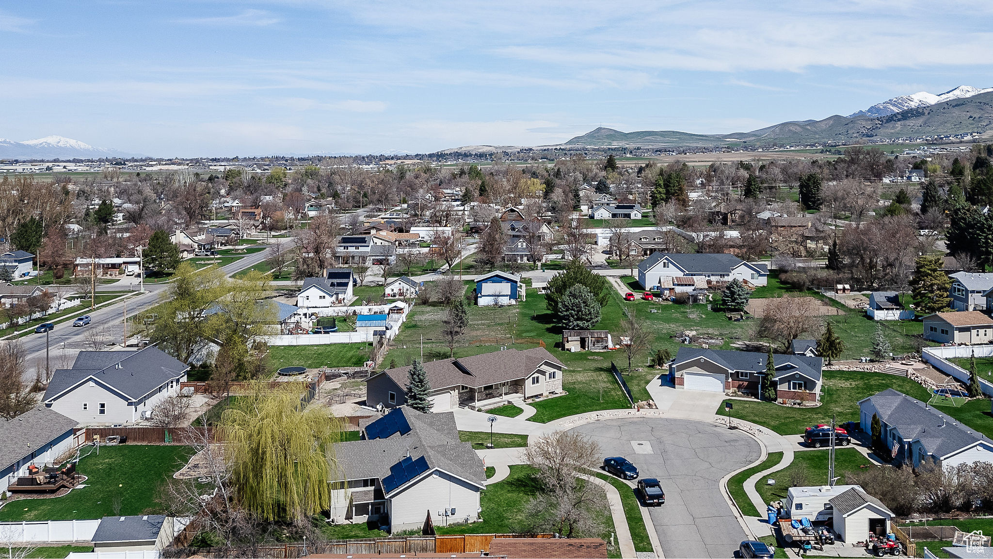 Birds eye view of property with only 4 homes in cul-de-sac.  No HOA or CC& R's!!