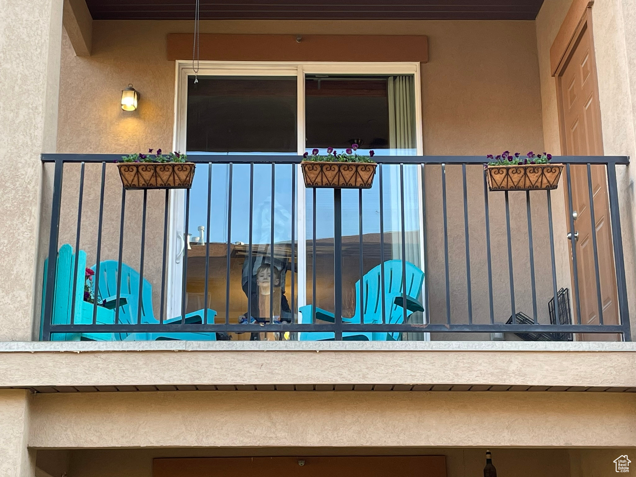 PATIO RAILING WITH FLOWERS!