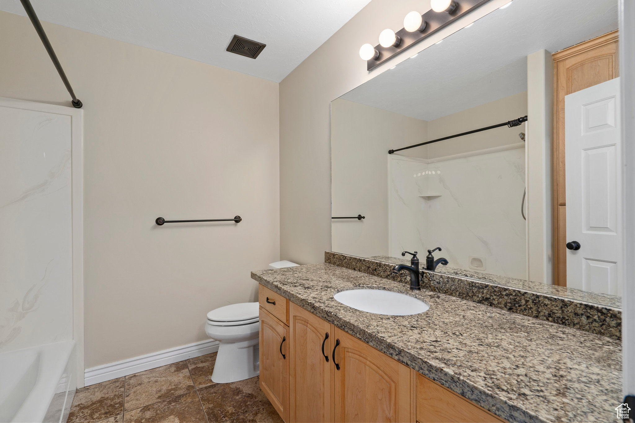 Full Bath up, plus master bath- half bath on main floor