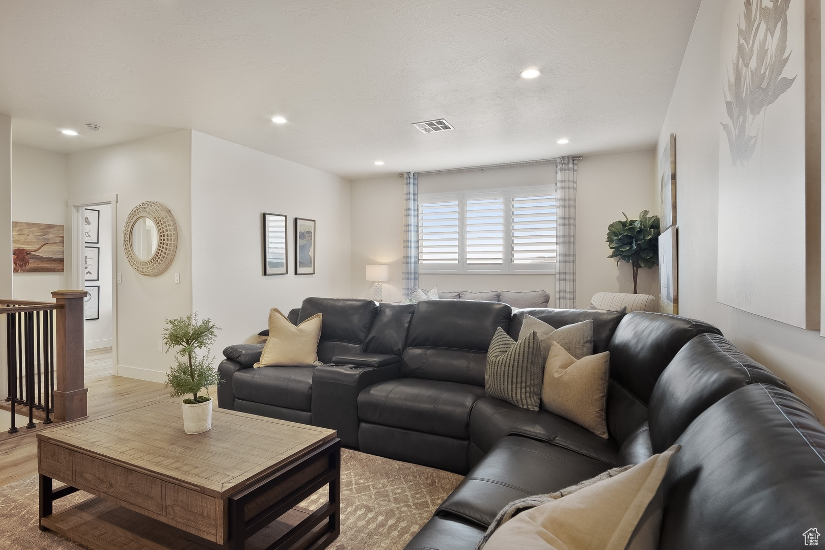 Living room featuring light hardwood / wood-style floors