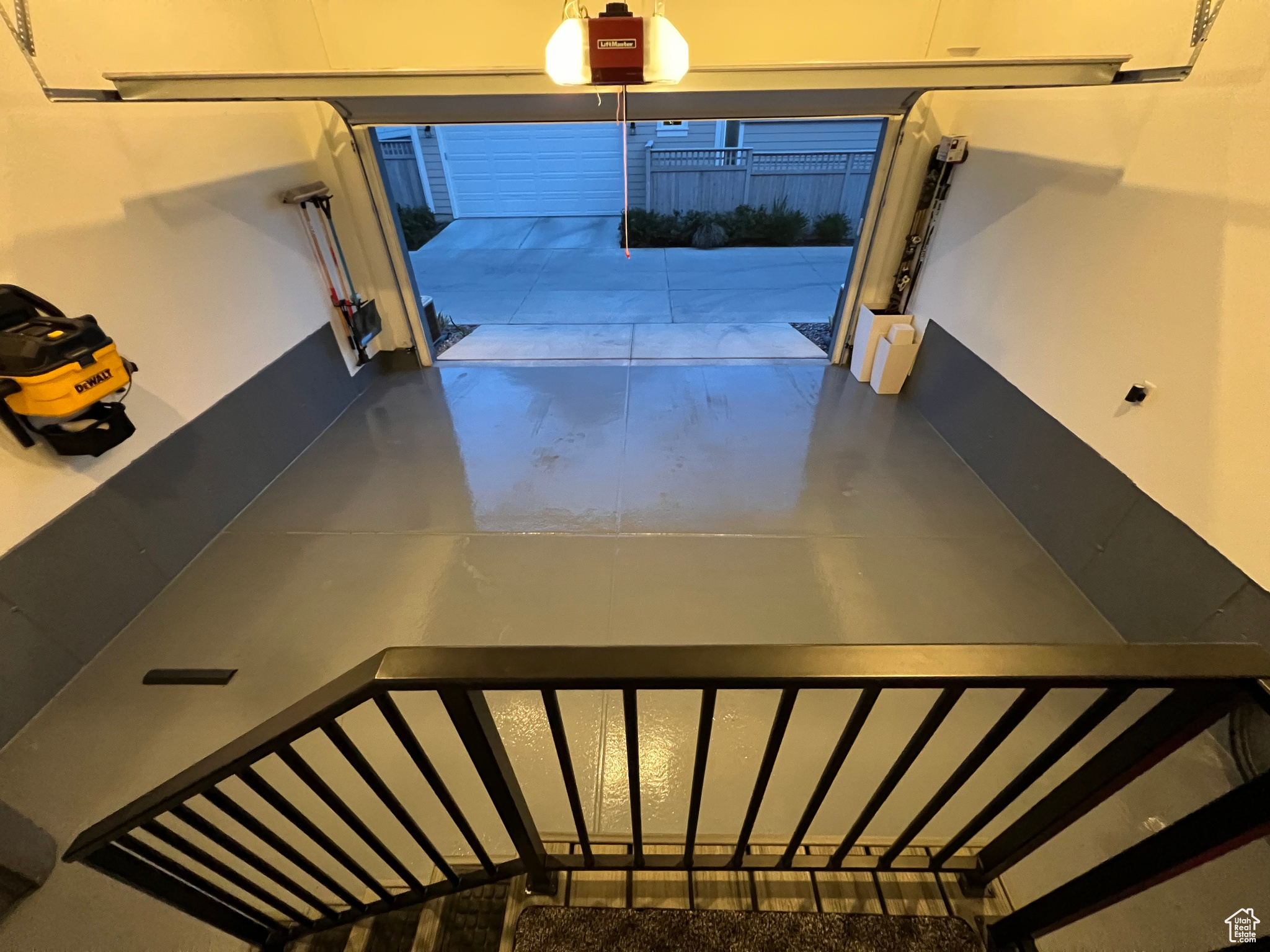 Epoxied floor and finished walls in the garage