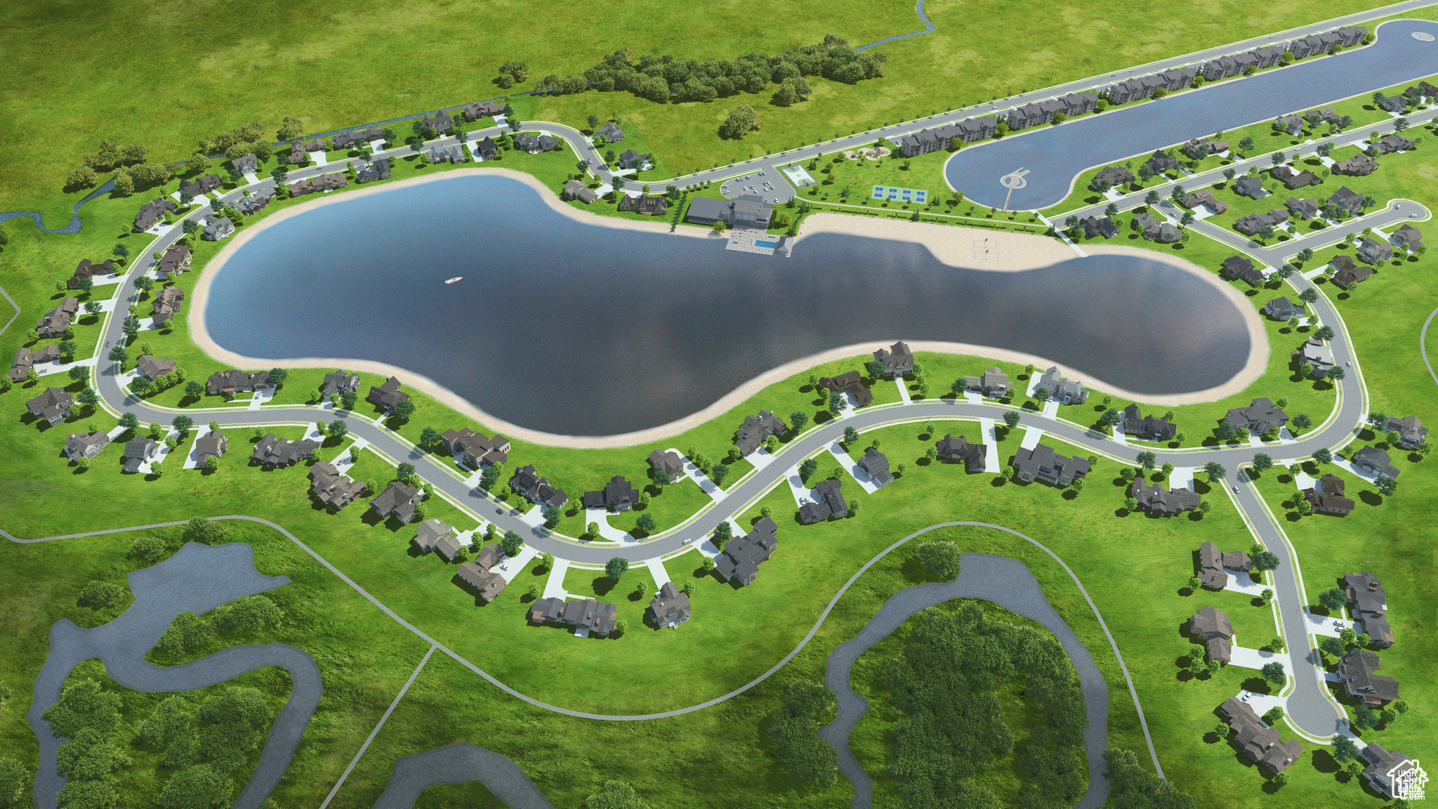 Aerial Rendering of Willow Lakes