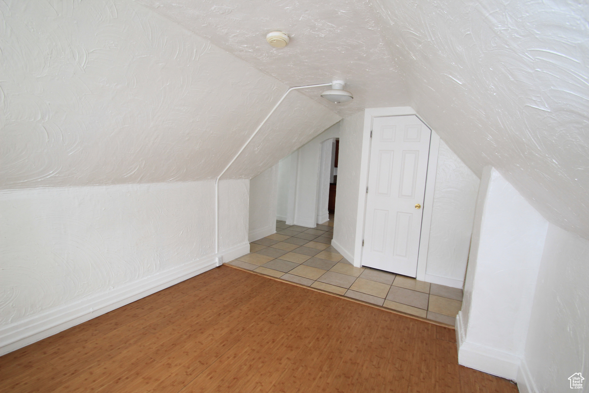 Bonus room featuring lofted ceiling and light hardwood / wood-style flooring