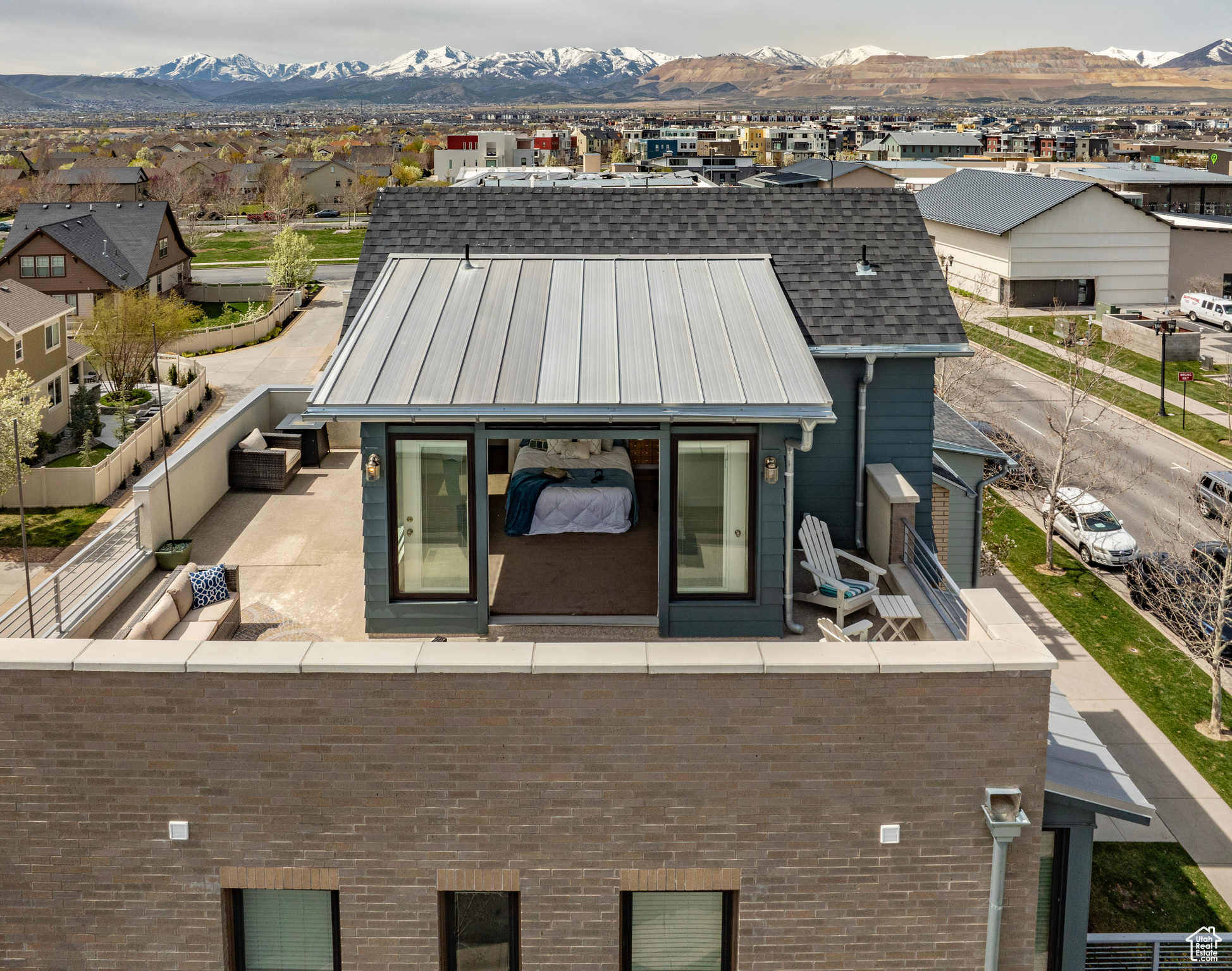 Wrap around Roof Deck with a mountain view