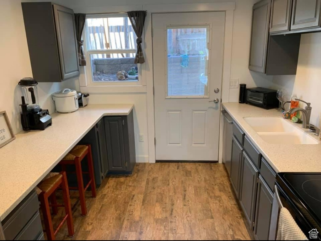 Spacious kitchen for the downstairs unit with the separate entrance
