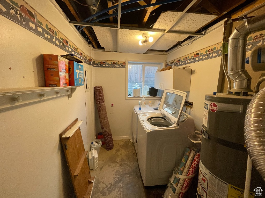 Separate basement laundry room for the upstairs unit