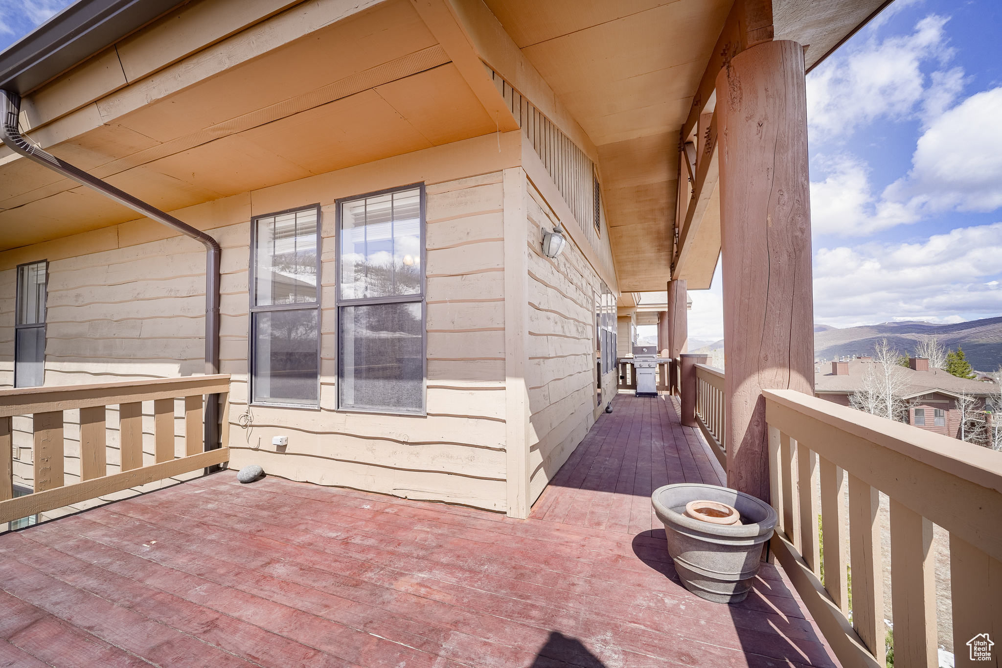 Exterior space with a mountain view