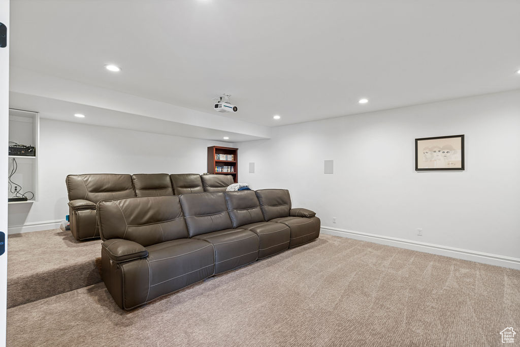 Home theater with carpet