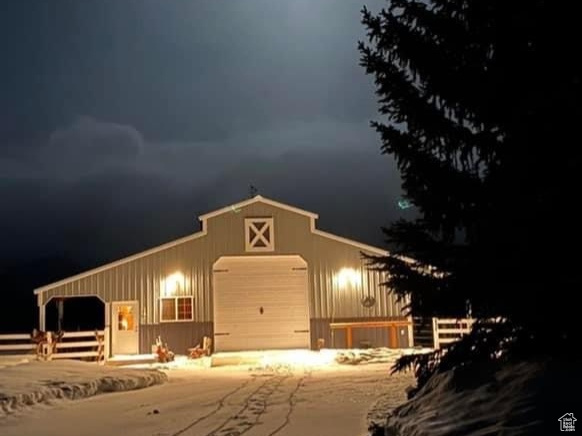 View of Barn under the moonlight