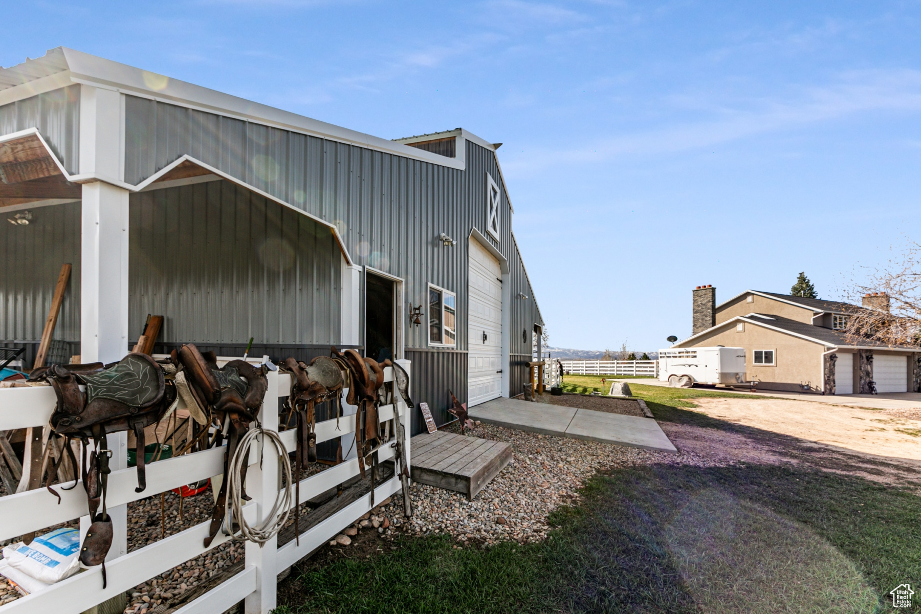 View of side of barn next to the tack room