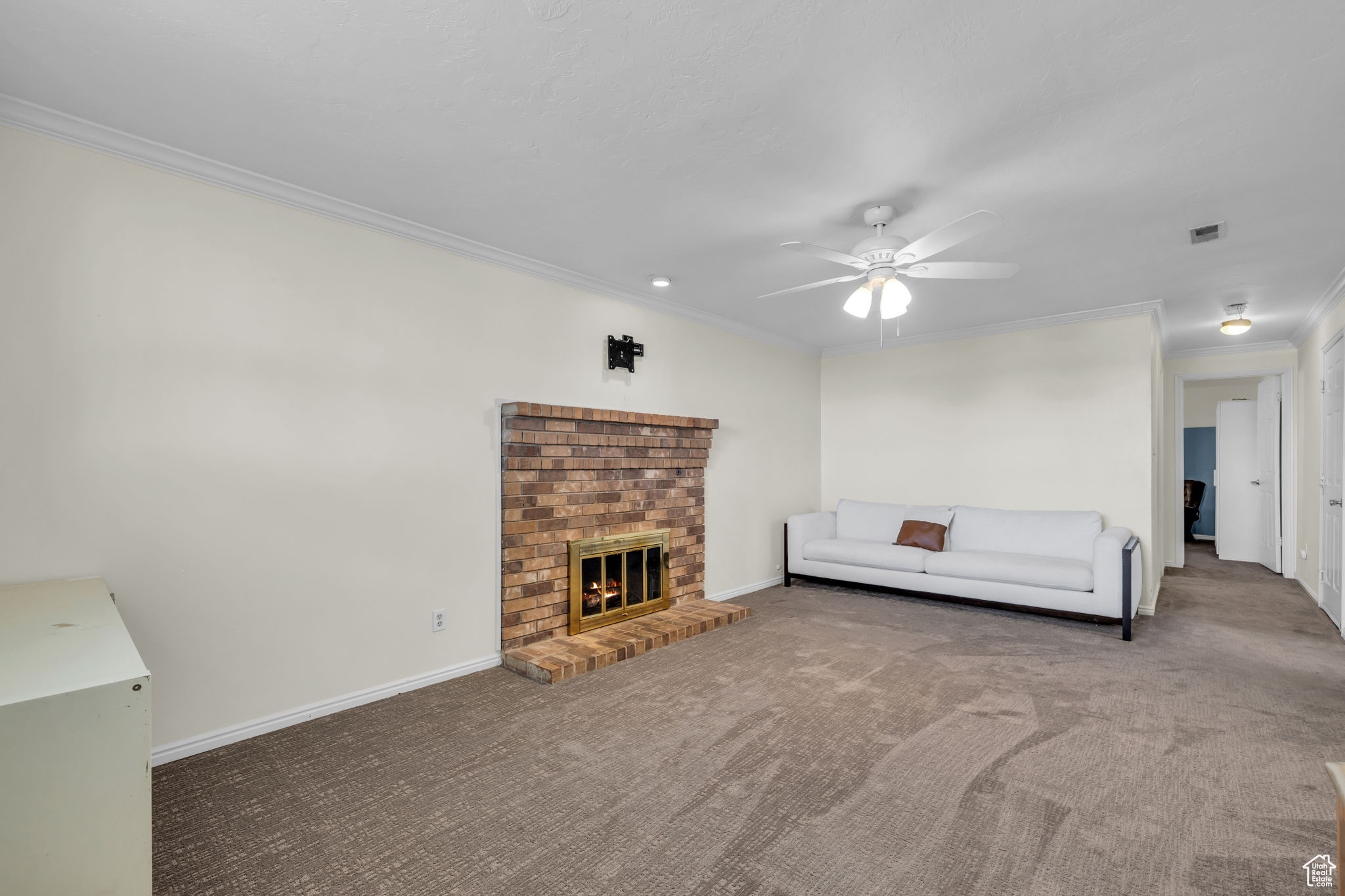 Basement Family Room with gas fireplace