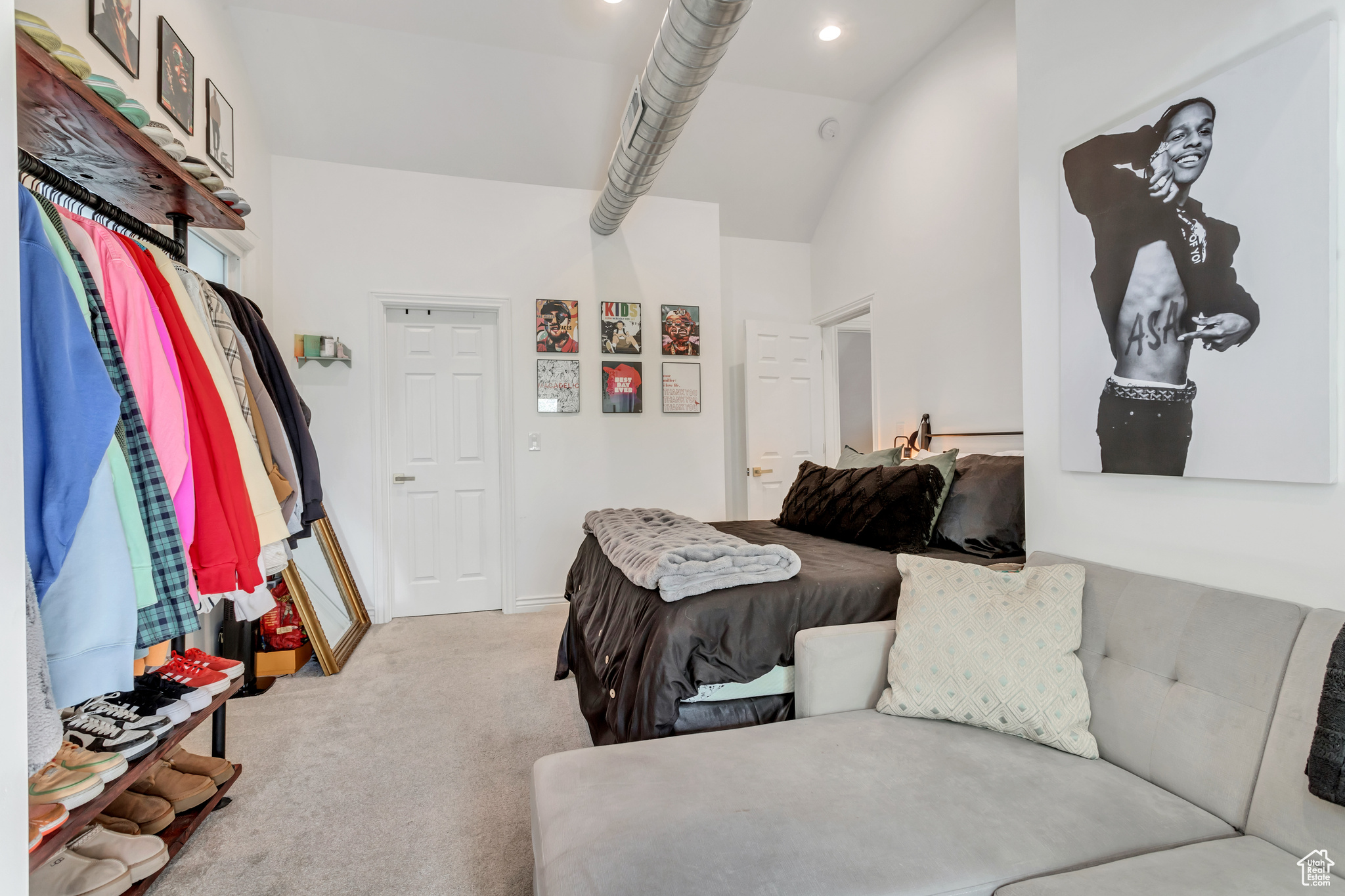 Striking vaulted ceilings, lots of windows and a private sitting area, walk-in closet and ensuite bath make this second floor bedroom a true oasis