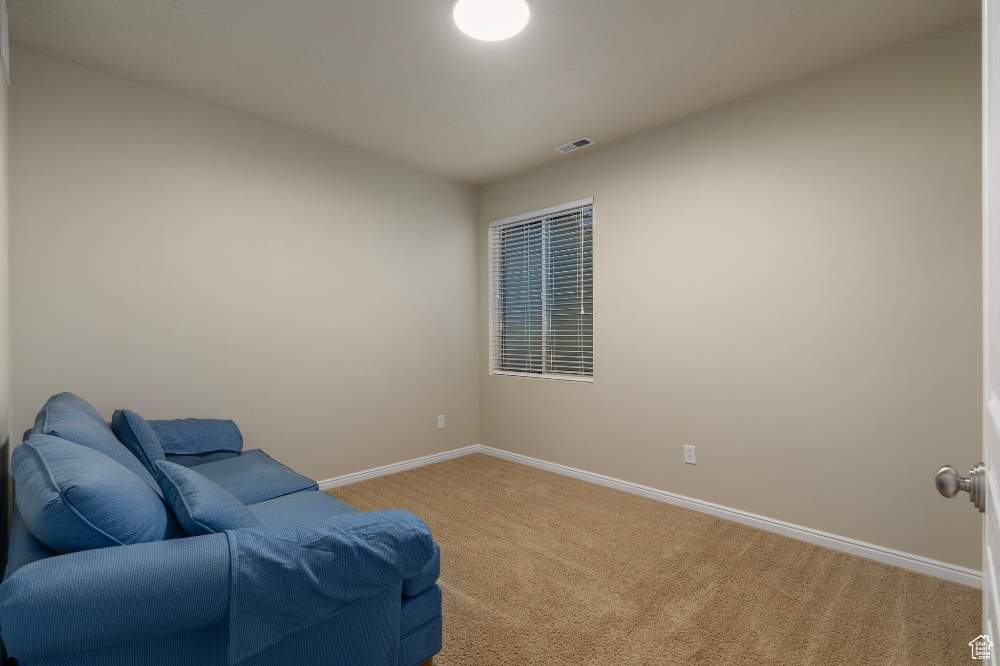 Living area featuring carpet floors
