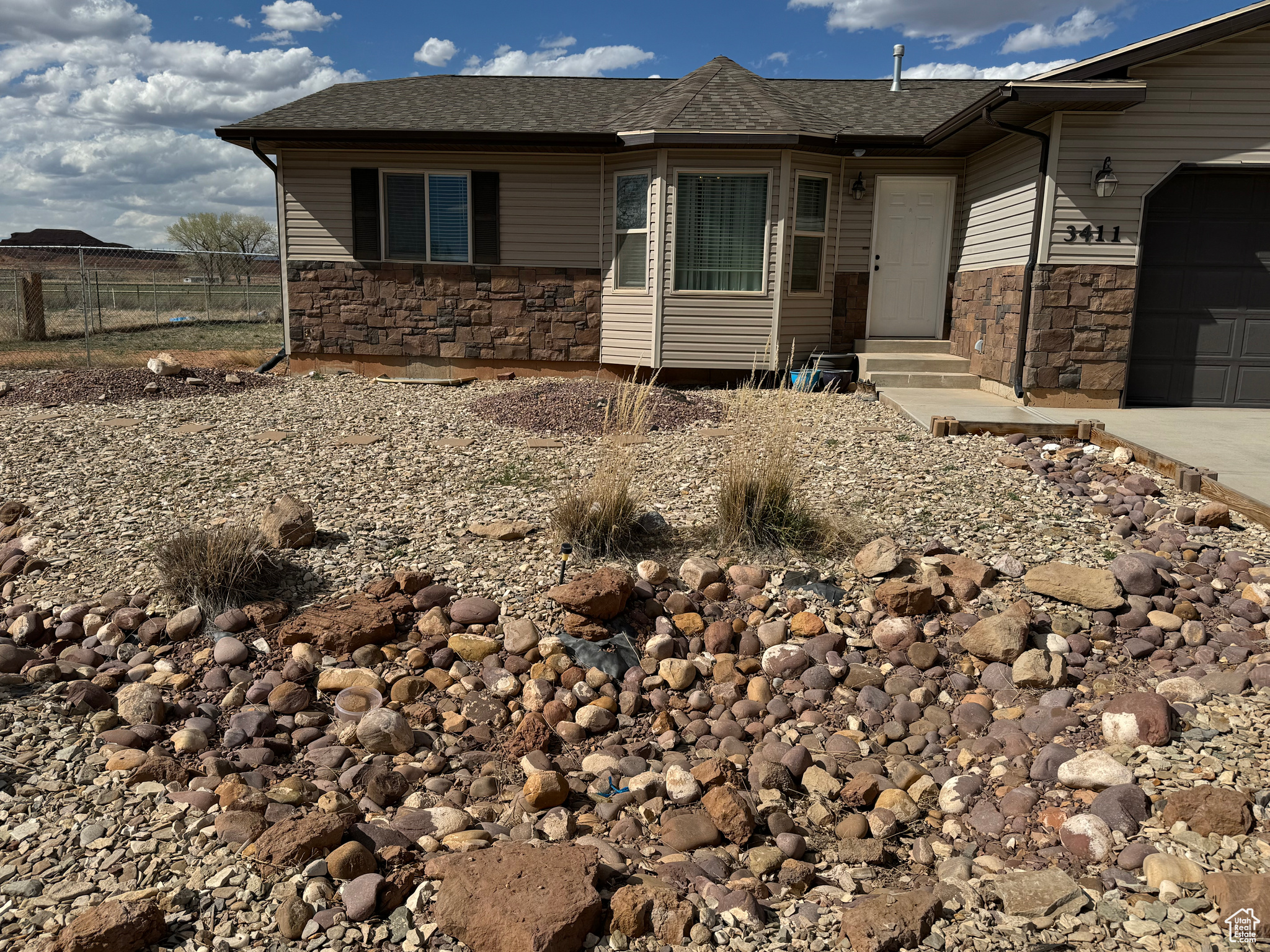 xeriscaped front yard