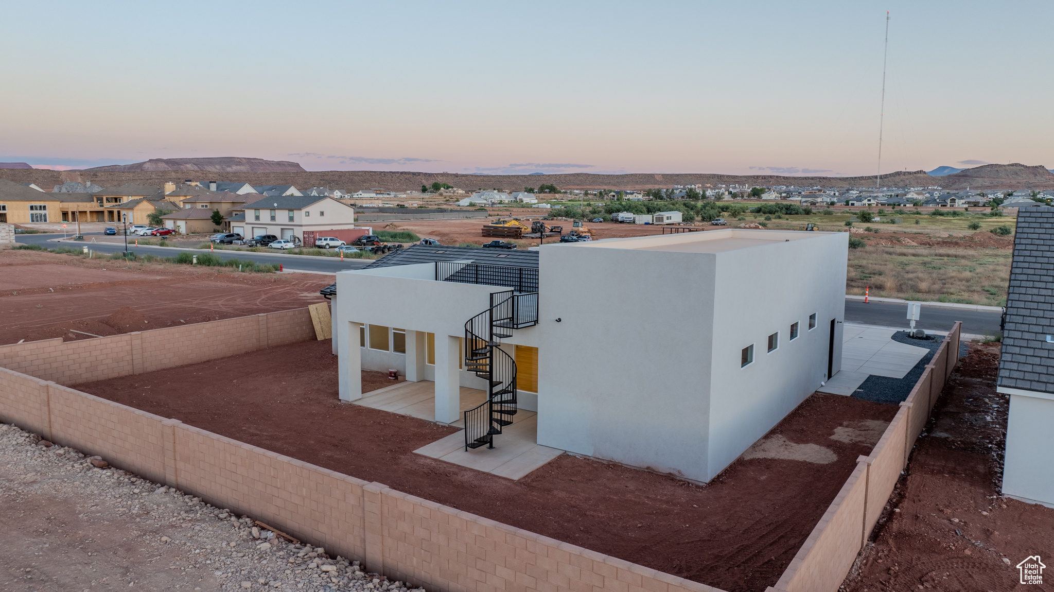 Exterior space featuring a mountain view