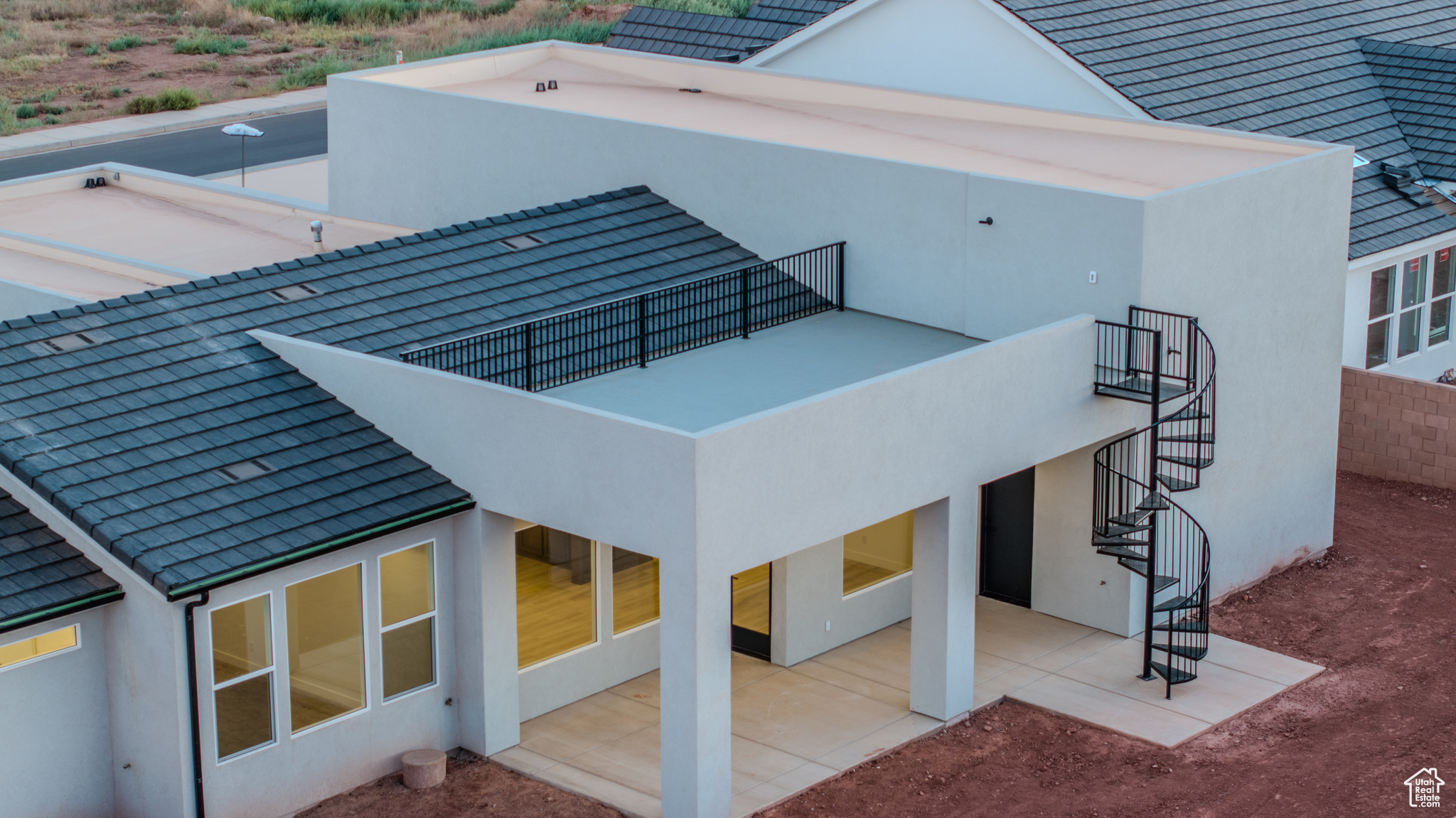 Exterior details featuring tile patterned floors