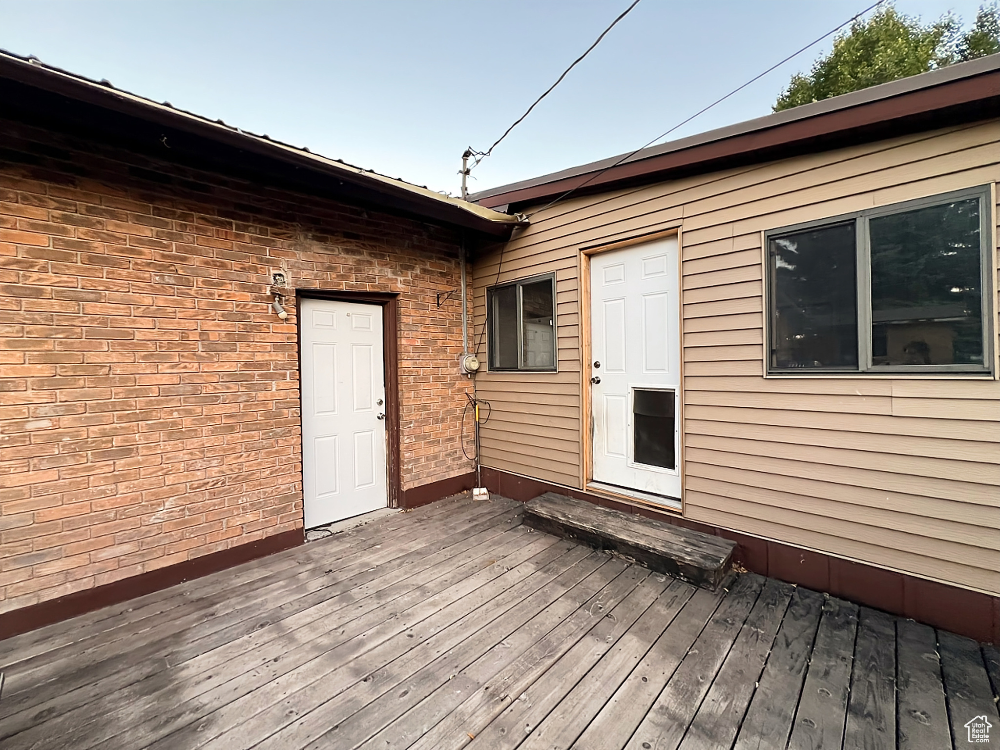 View of wooden deck