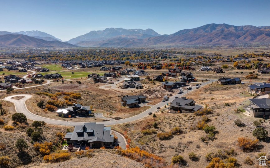 Bird's eye view featuring a mountain view