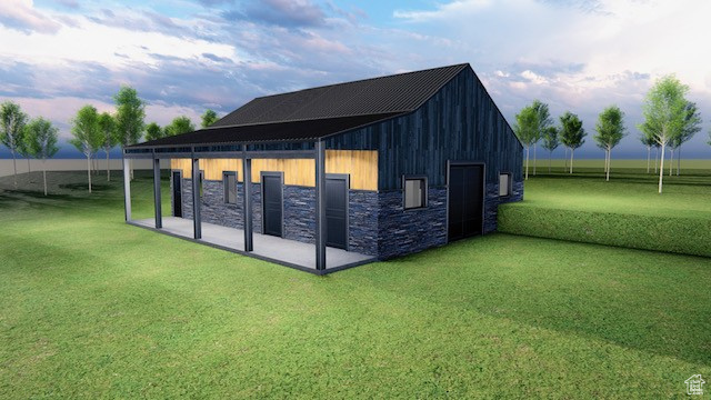 Rendering front of barn