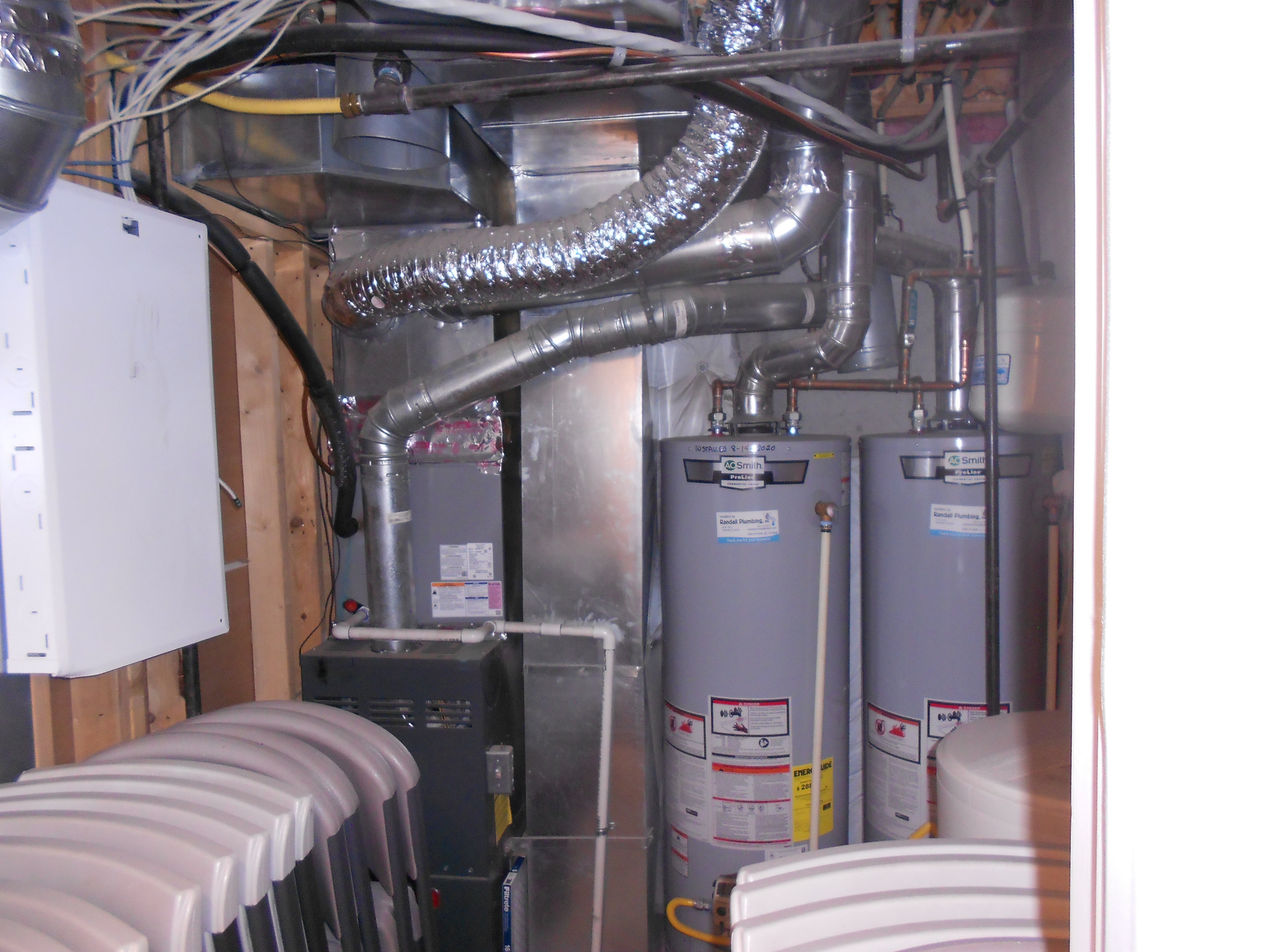 Utility Room with 2 Newer 50 Gallon Water Heaters/Furnace and Water Softener