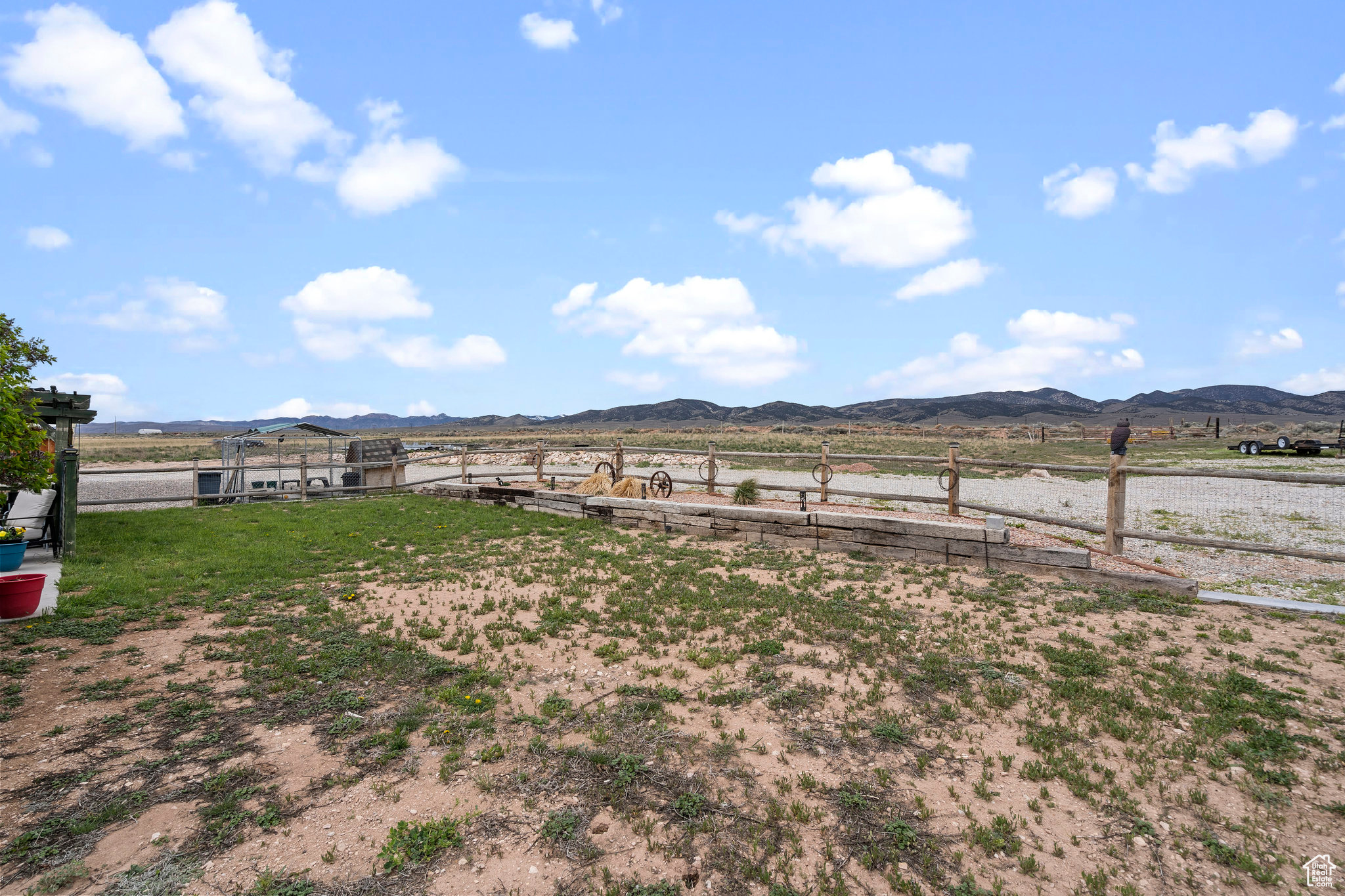 View of yard featuring a mountain view and a rural view