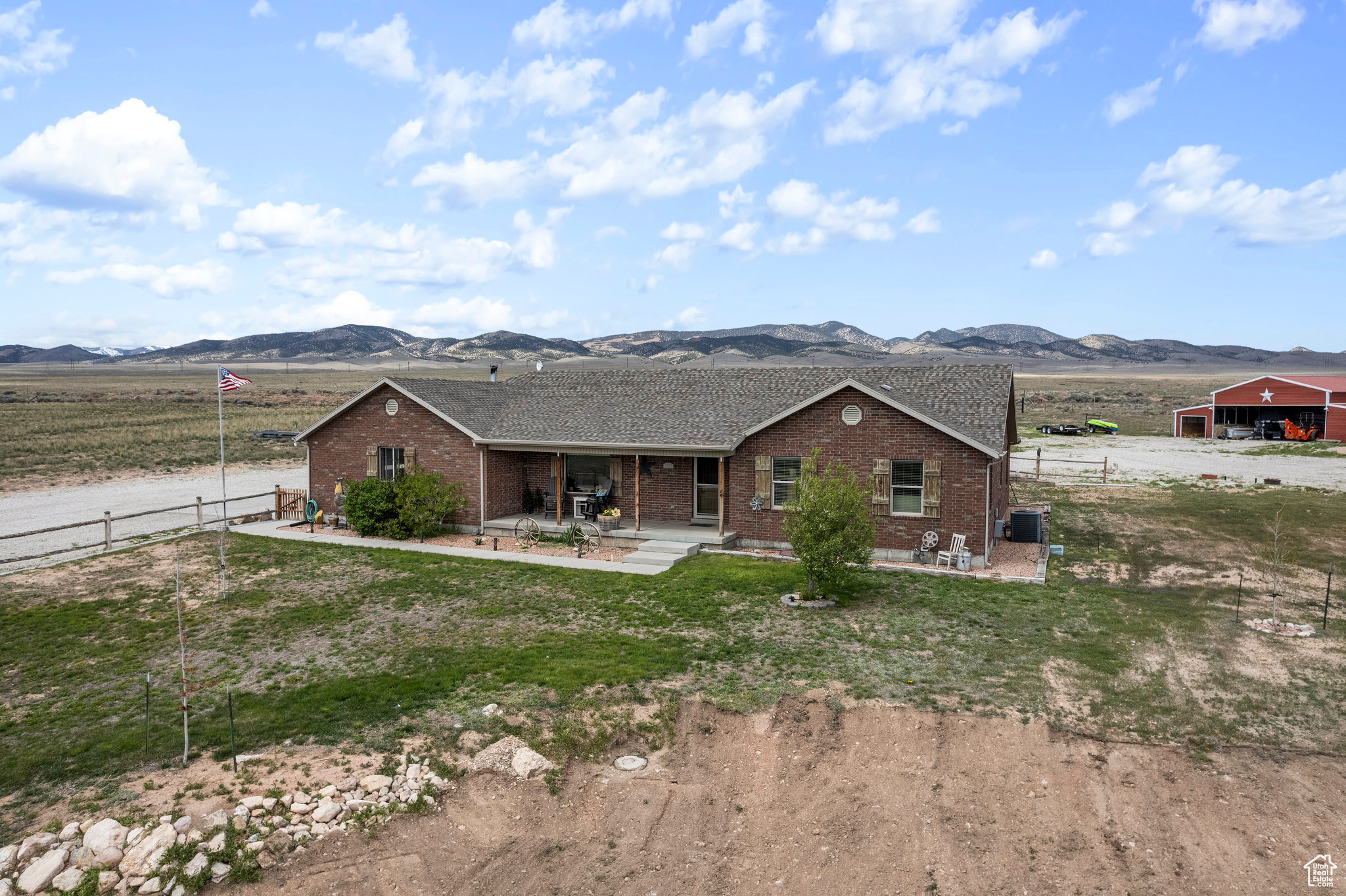 View of front facade with a mountain view