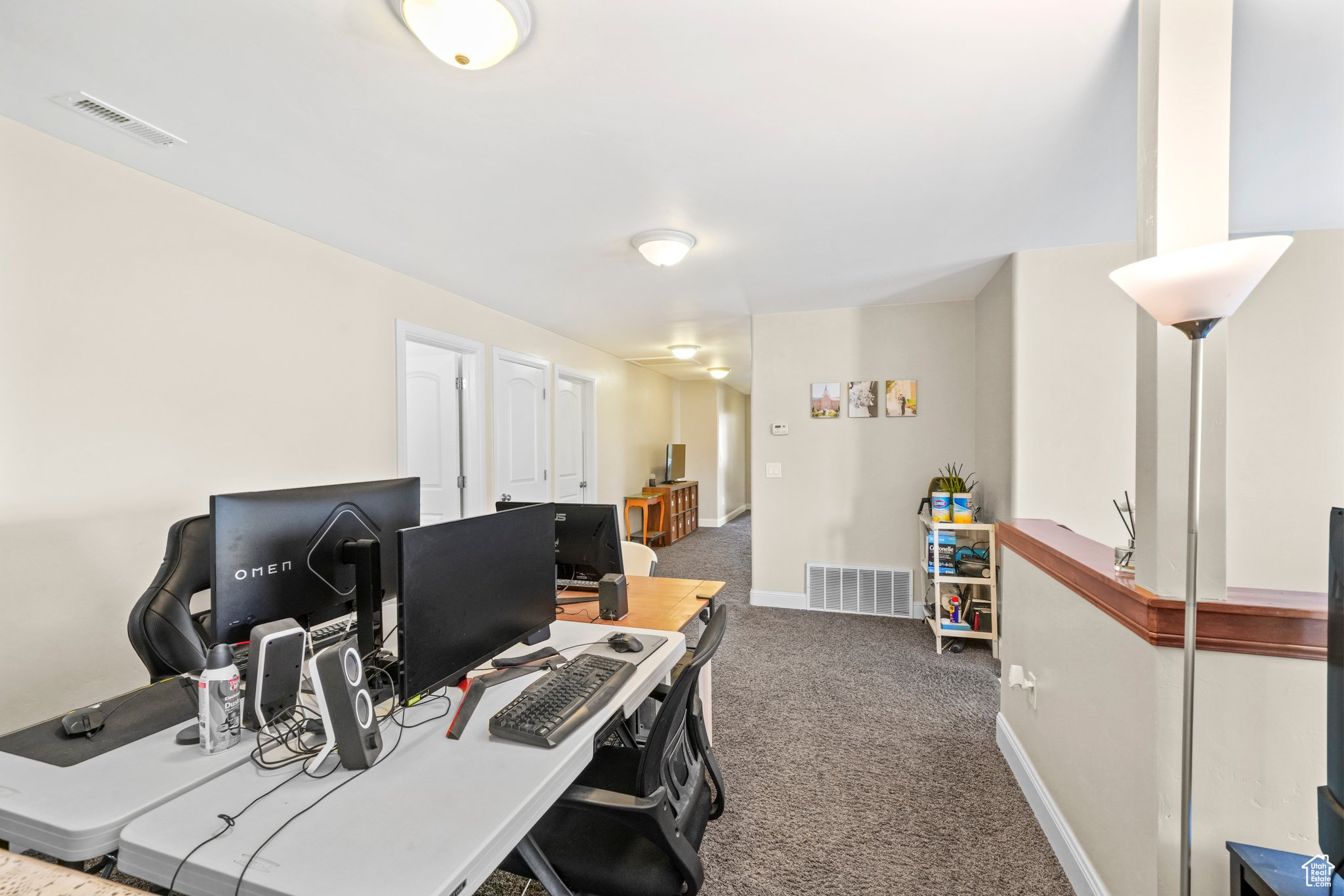 View of carpeted loft