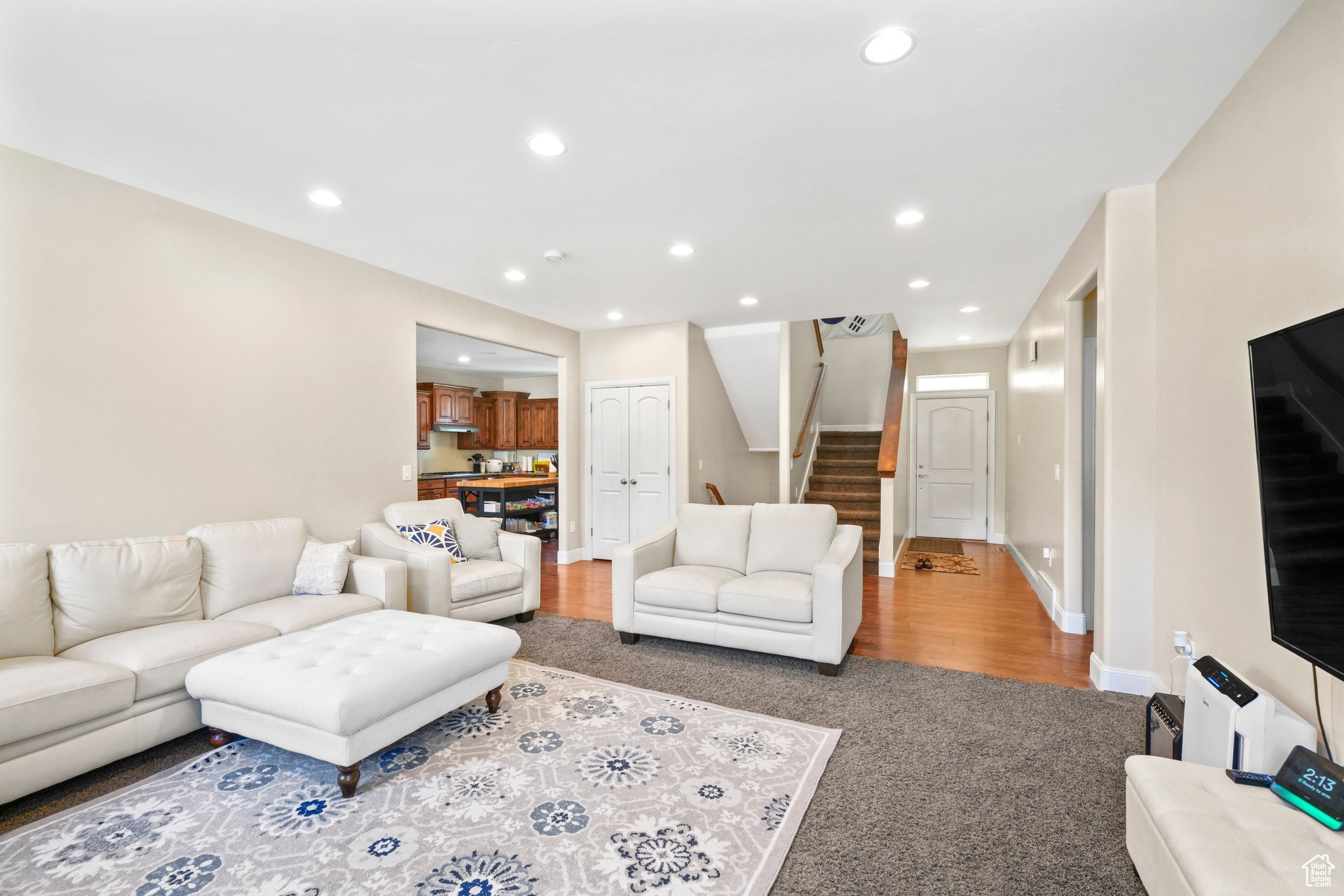 View of carpeted living room