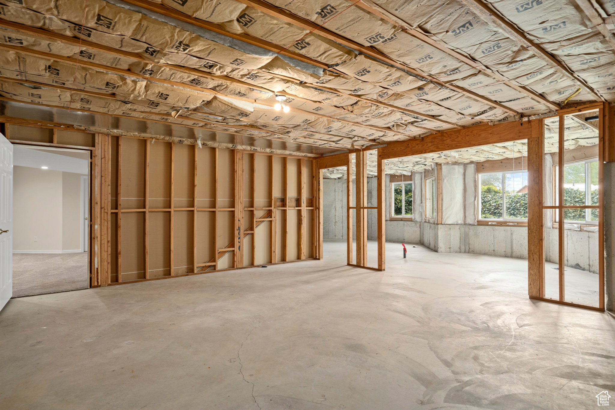 View of unfinished basement