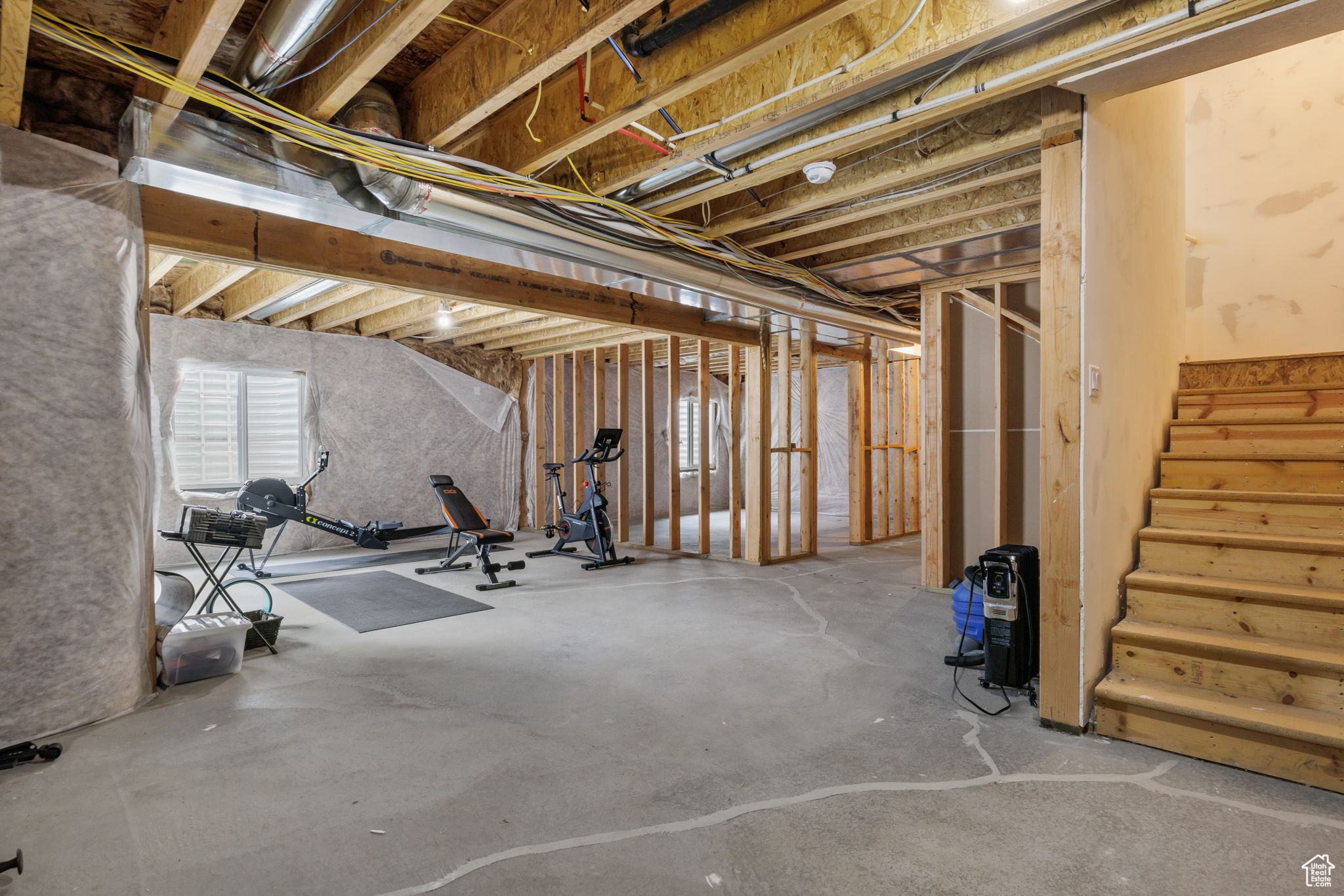Unfinished Basement with room to expand