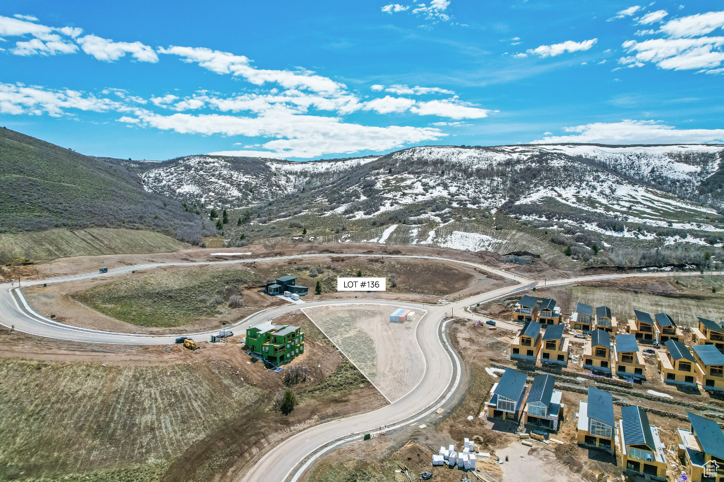 Drone / aerial view with a mountain view