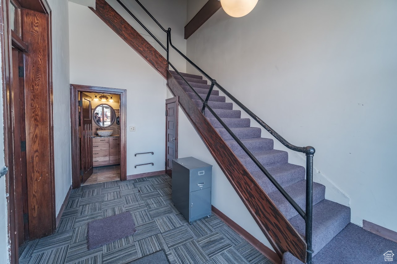 North private entrance with the Stairs leading to the second story that can be used as a complete separate business or home.