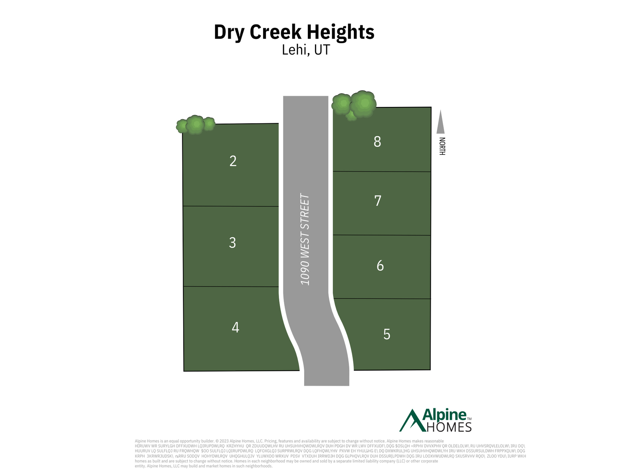 Dry Creek Heights Map. This home is lot 5