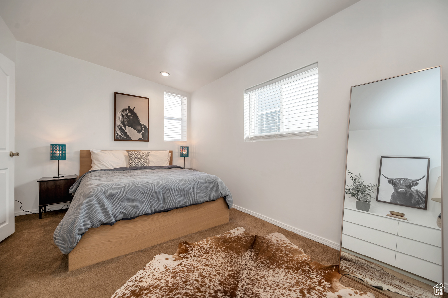 Bedroom with carpet floors