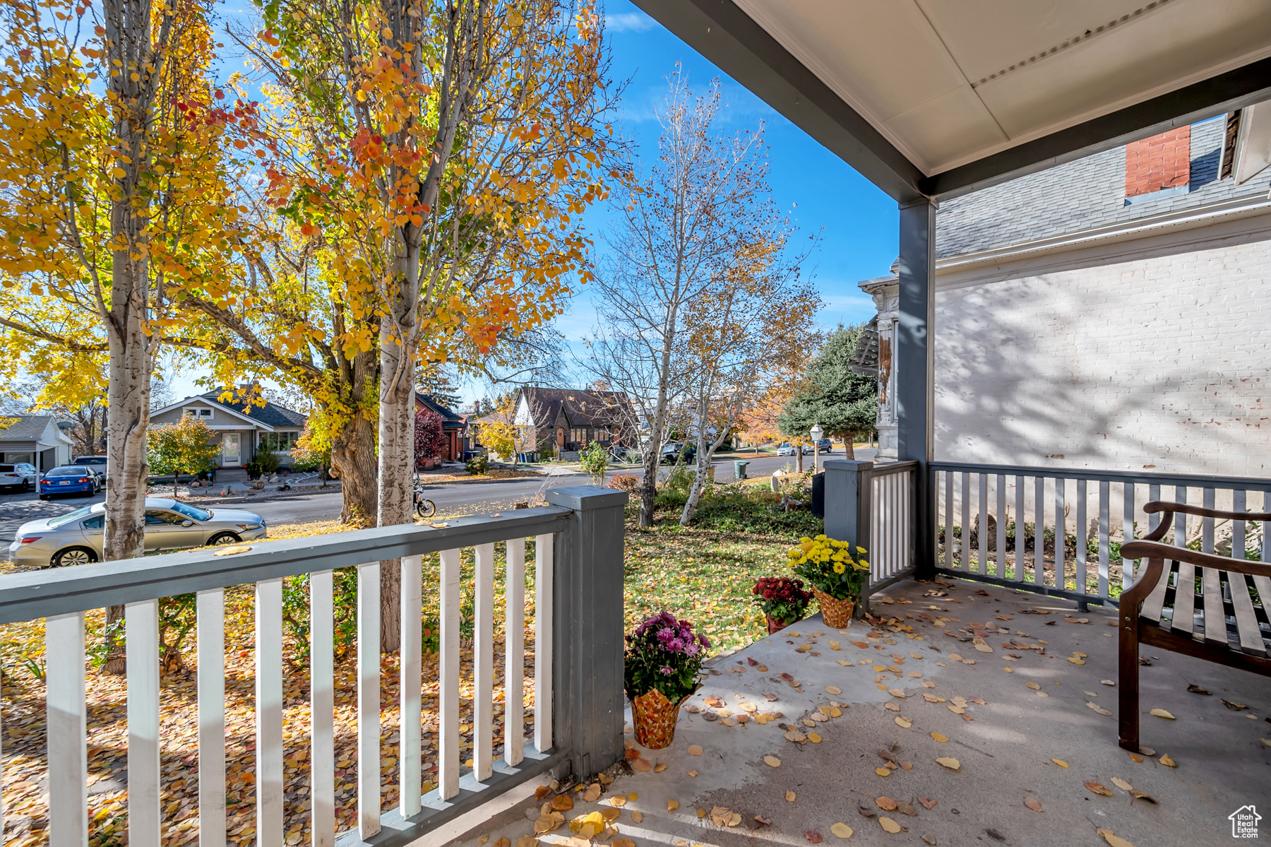 View of terrace featuring a porch