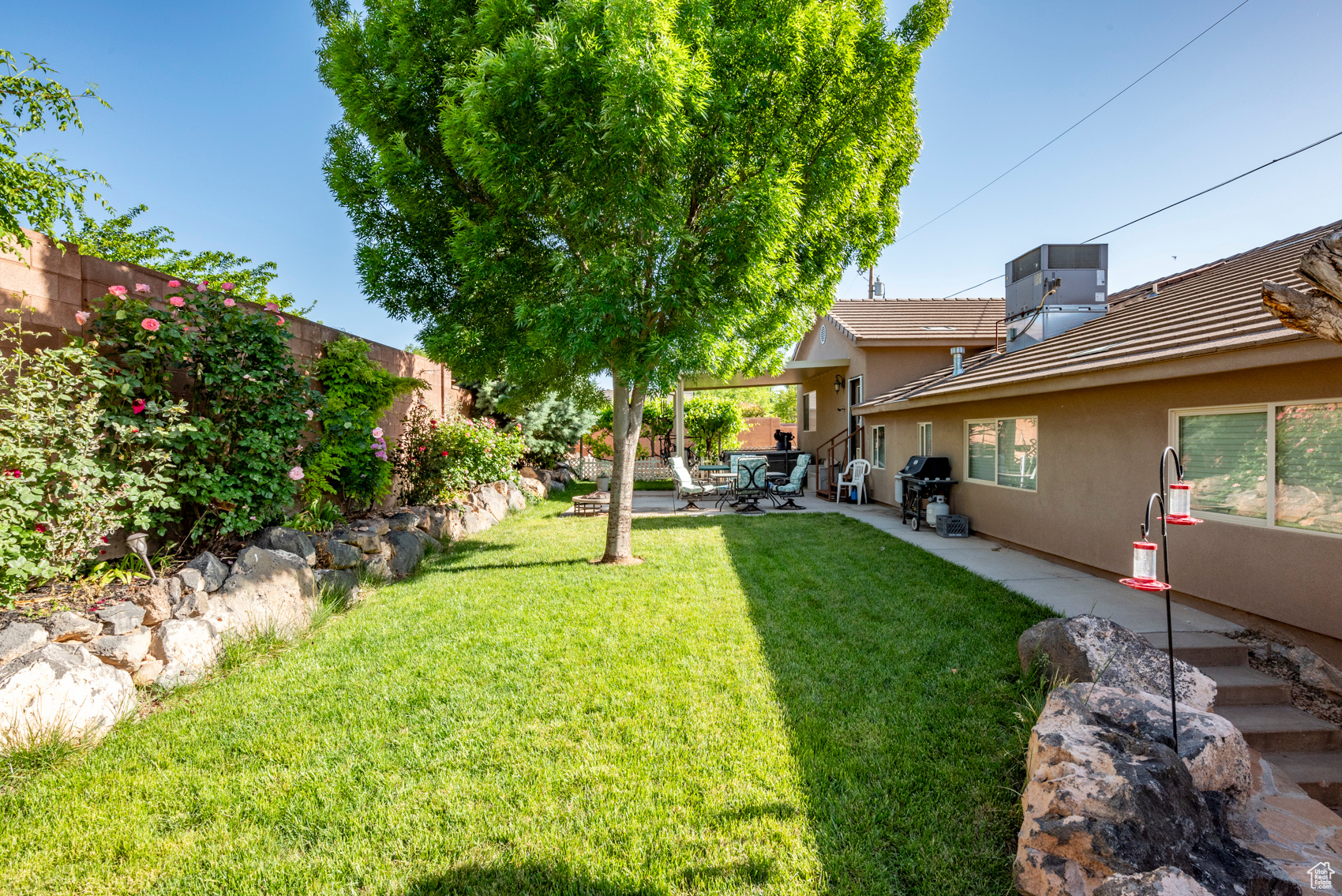 View of yard featuring a patio