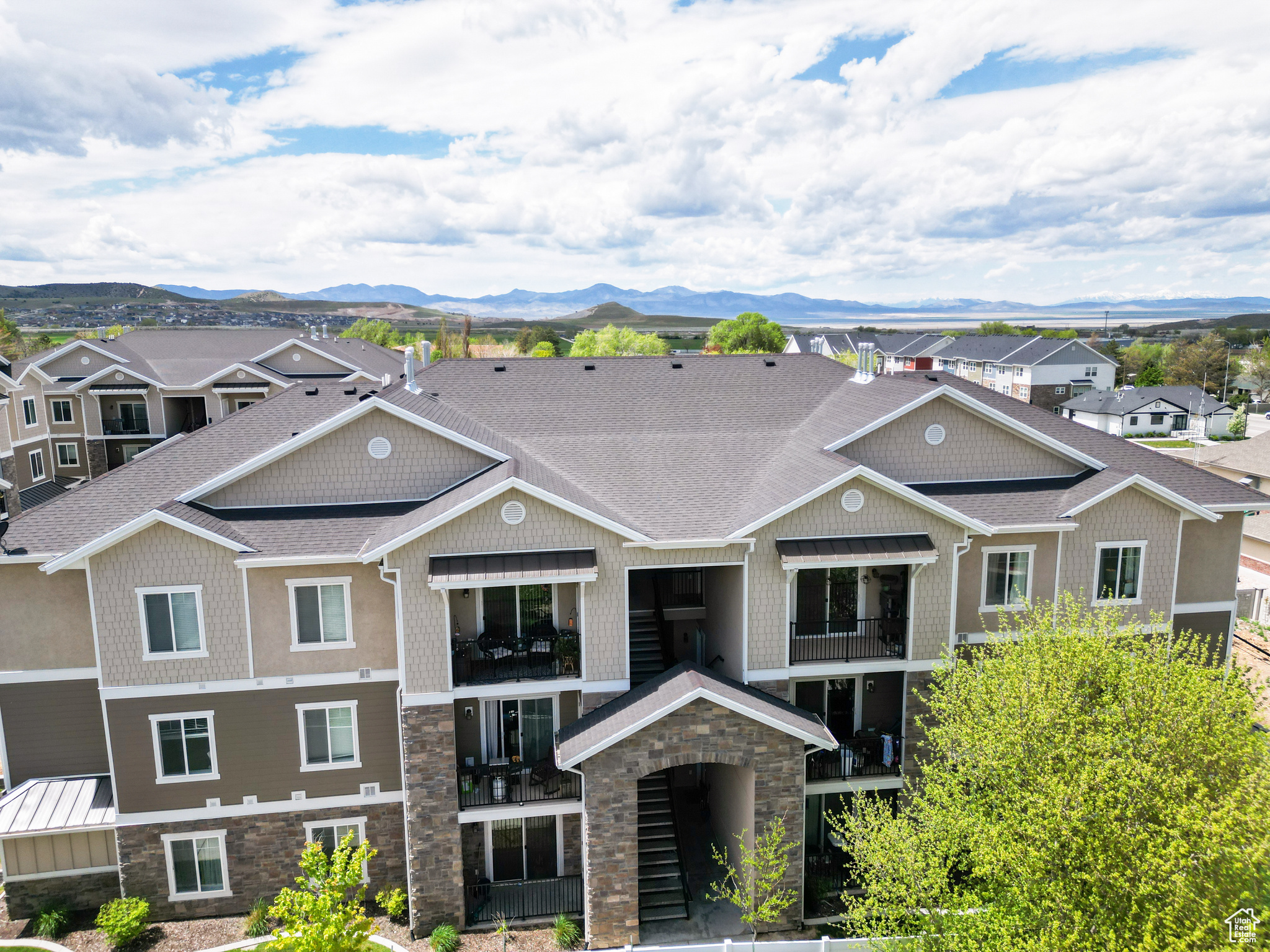 Exterior space with a mountain view