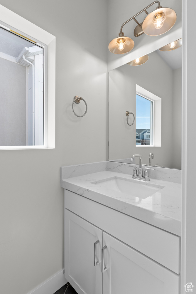 Bathroom featuring oversized vanity