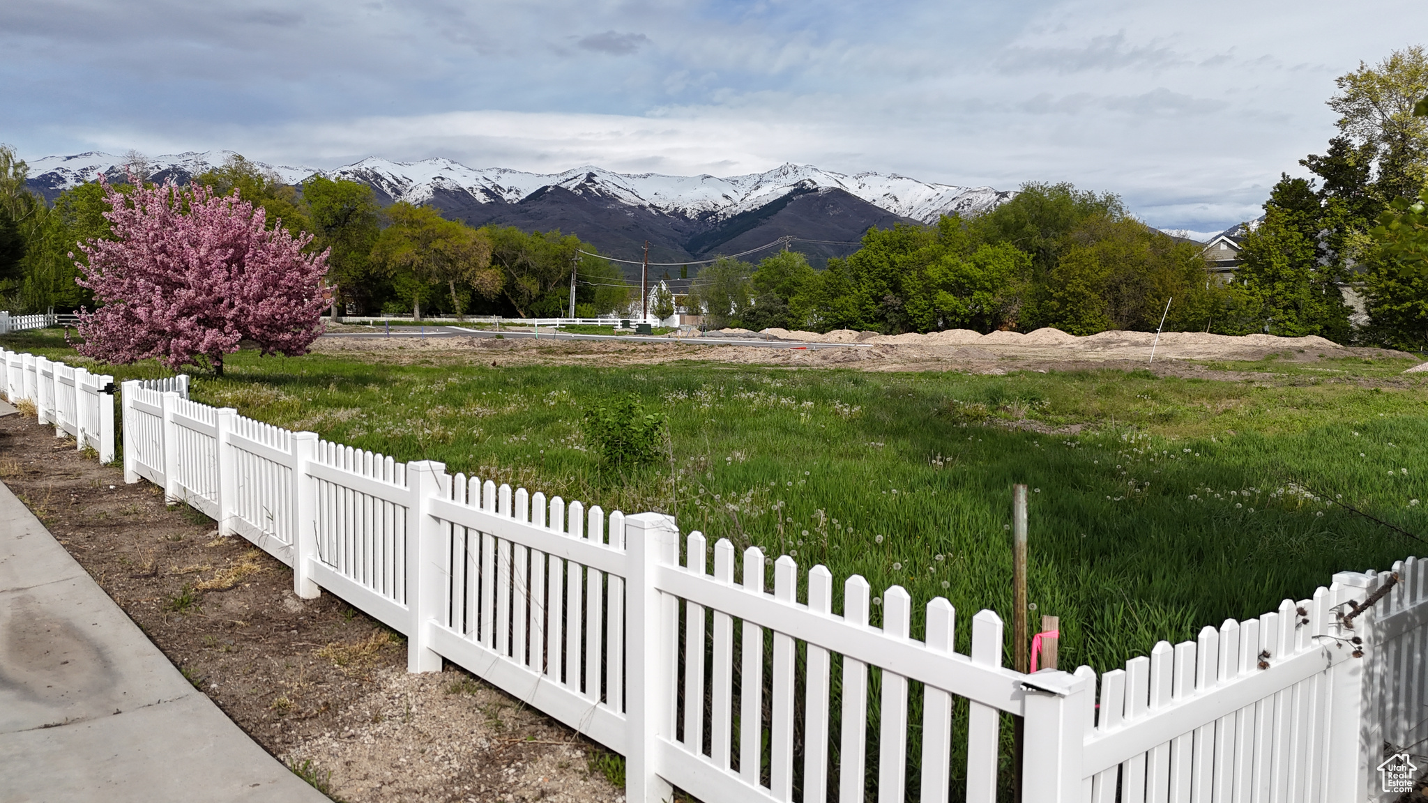 View of yard with a mountain view