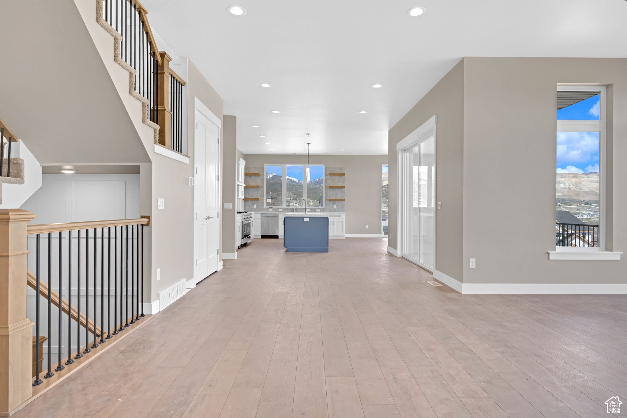 Foyer featuring hardwood / wood-style flooring and sink