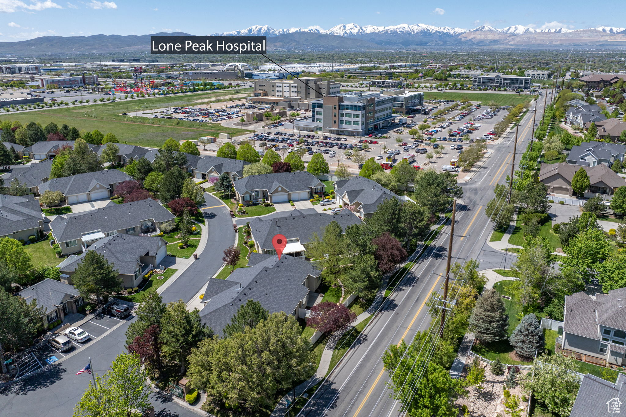 Bird's eye view featuring Lone Peak Hospital to the West