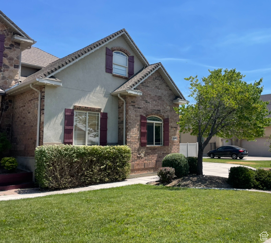 View of front of home with a front yard