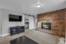 Basement - Brick Fireplace - Guest Suite.
