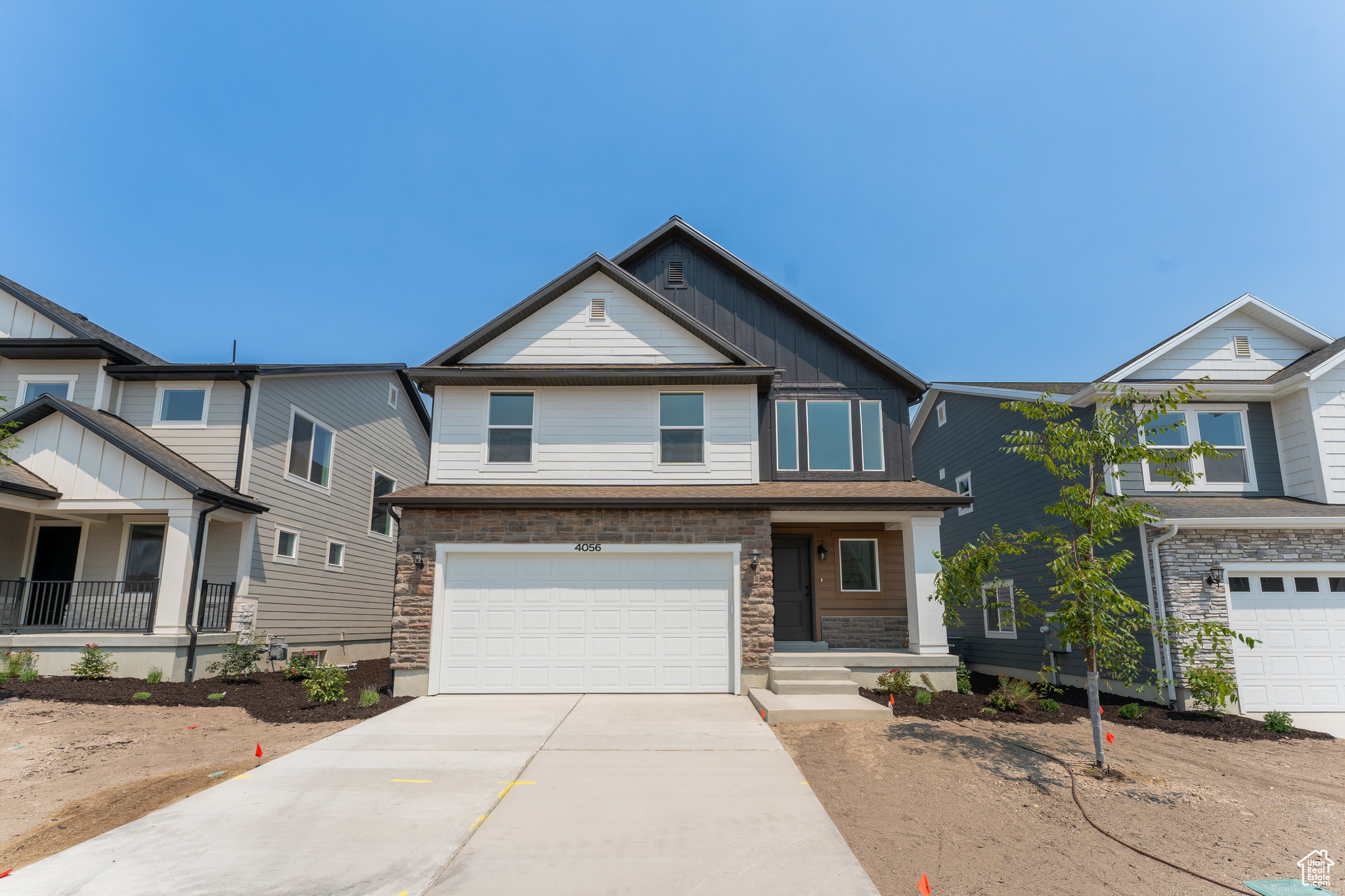 View of front of house with a garage