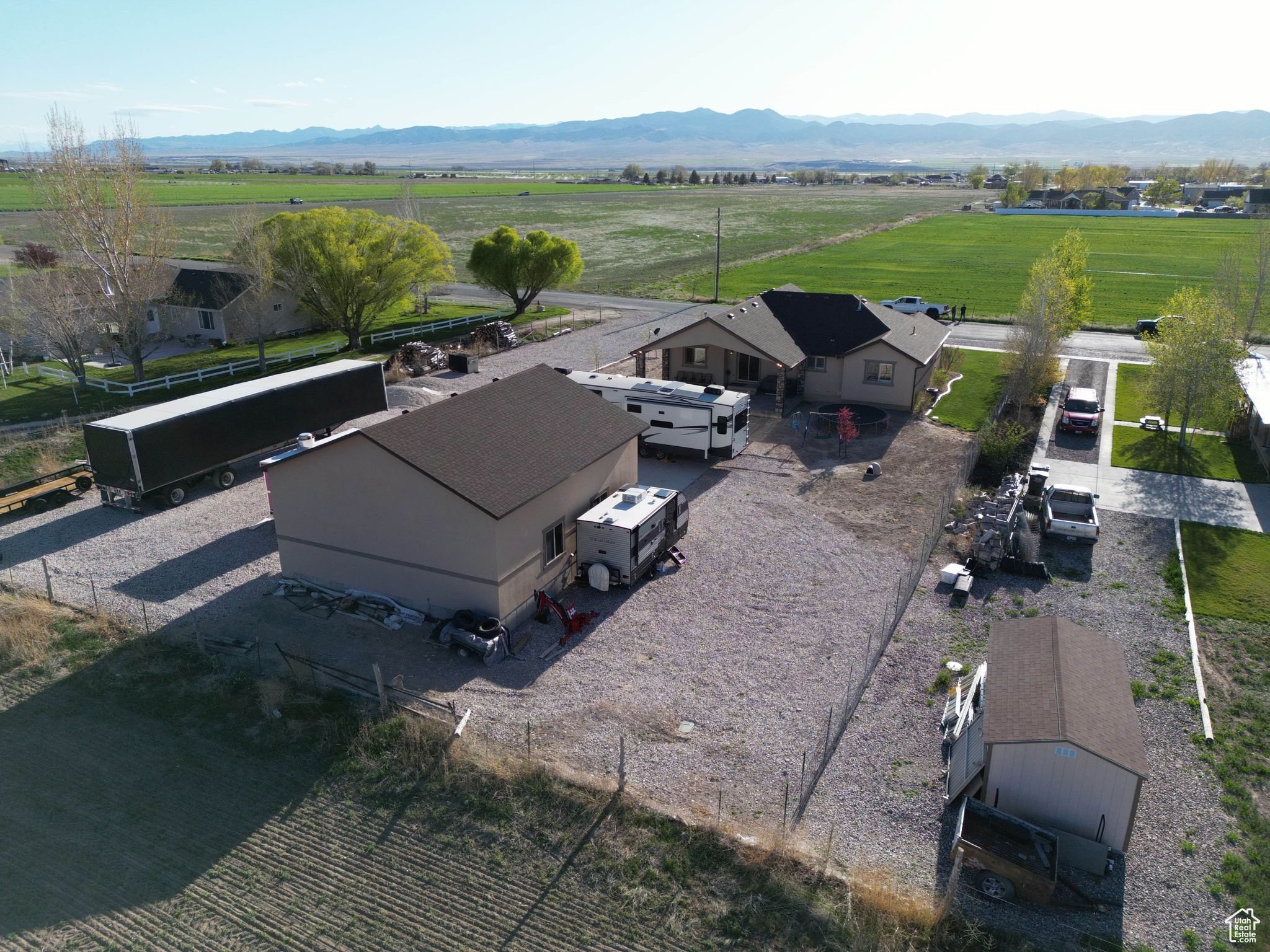 Bird's eye view with a rural view and a mountain view