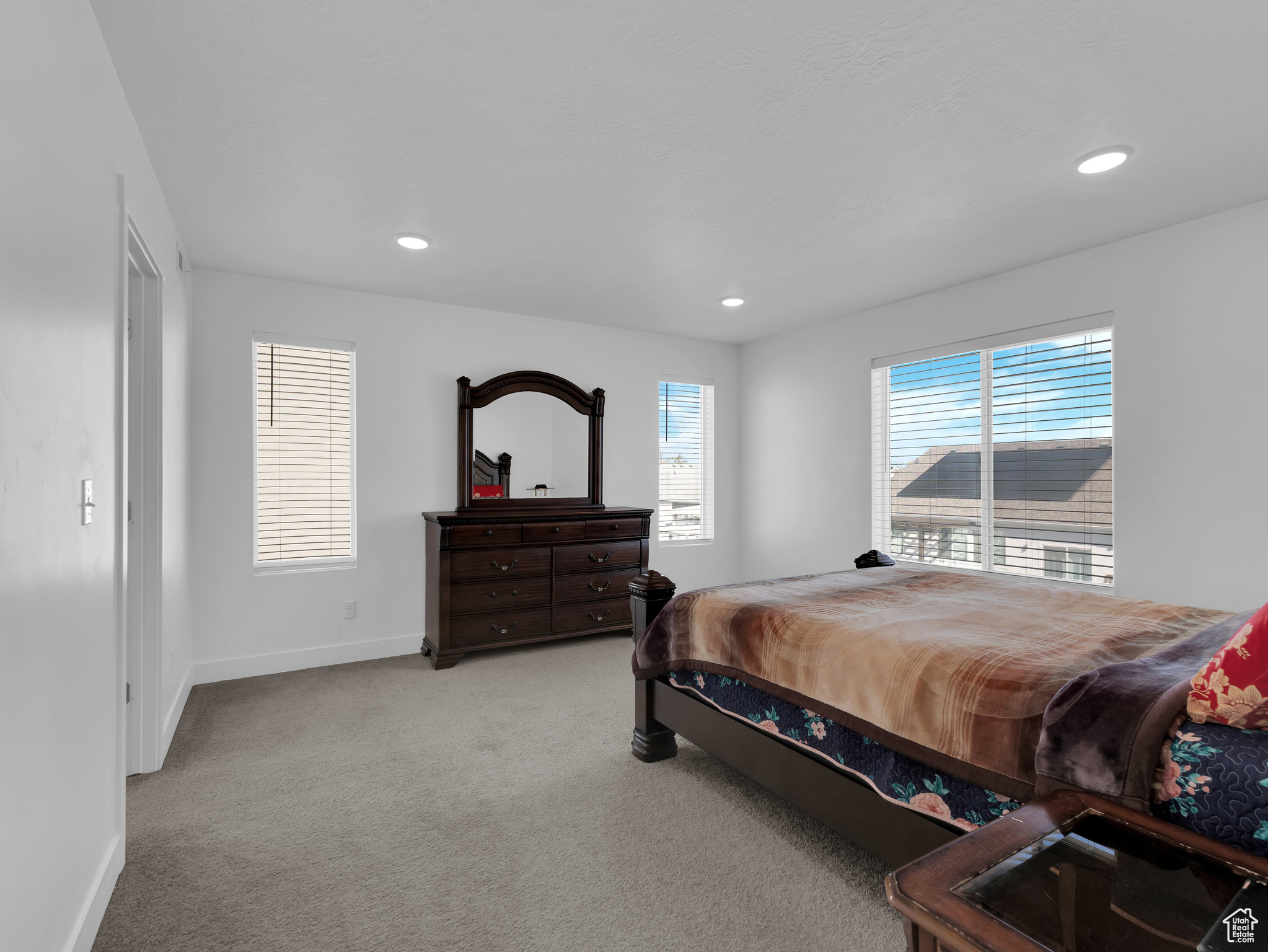 Bedroom featuring carpet