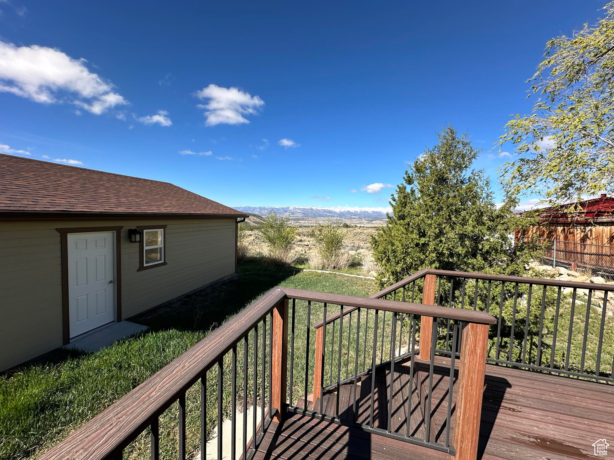 View of wooden deck