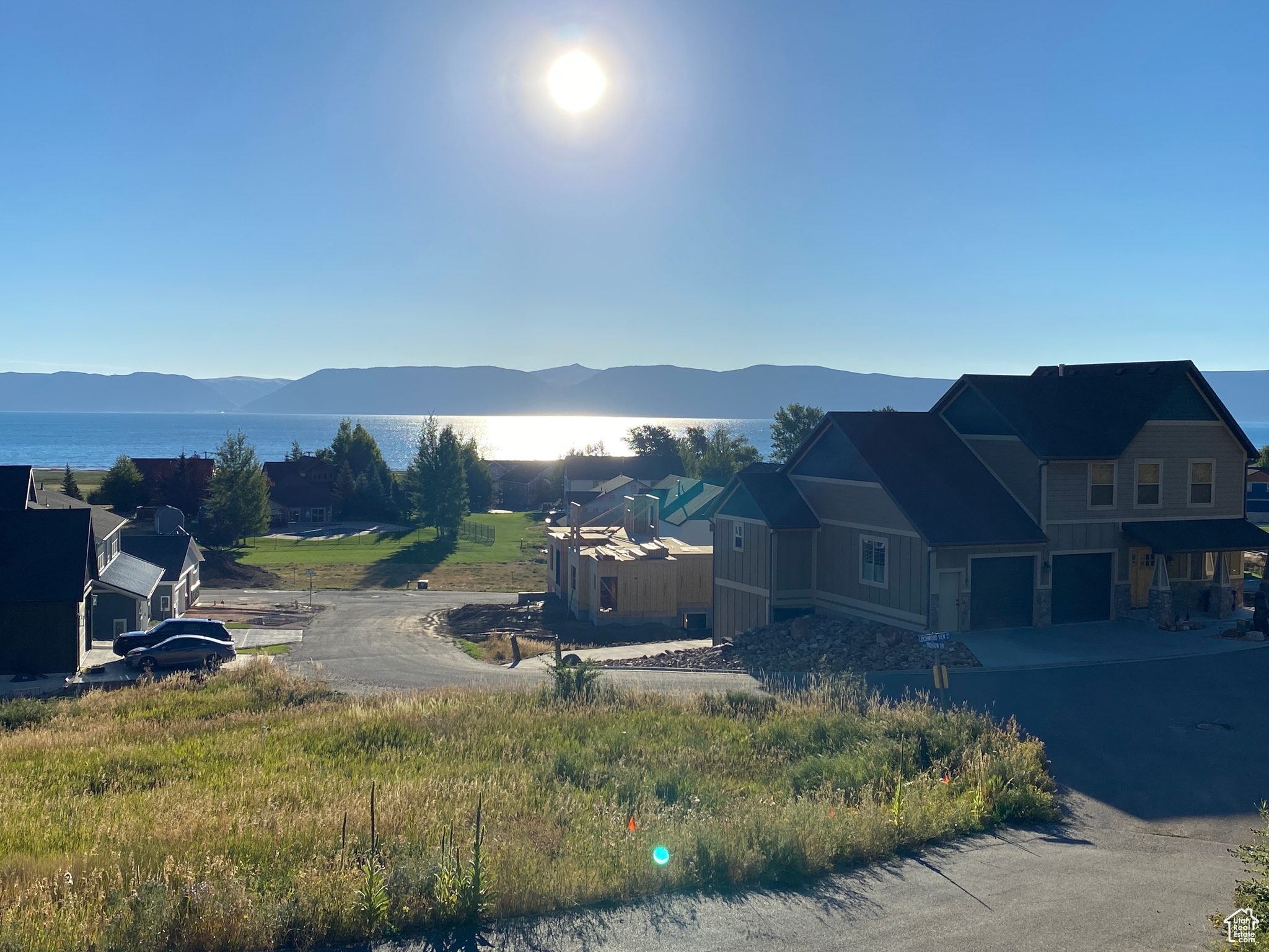 View from the top of the lot looking at the lake